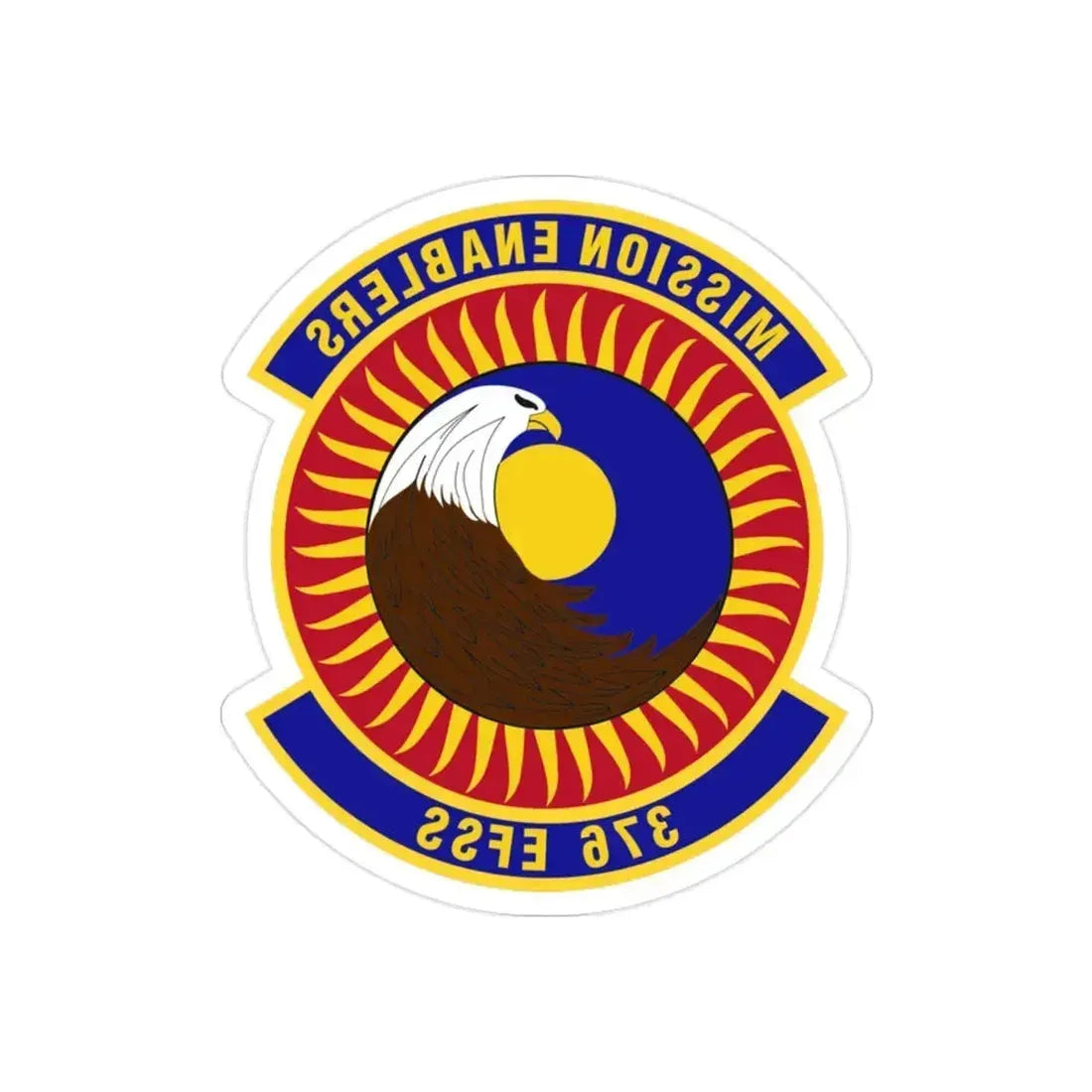 376th Expeditionary Force Support Squadron (U.S. Air Force) REVERSE PRINT Transparent Die-Cut STICKER 2 Inch Die-Cut Transparent - The Sticker Space