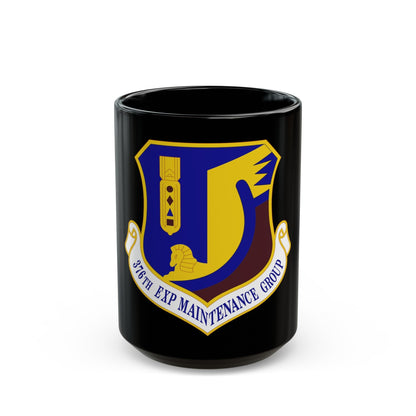 376th Expeditionary Maintenance Group (U.S. Air Force) Black Coffee Mug-15oz-The Sticker Space