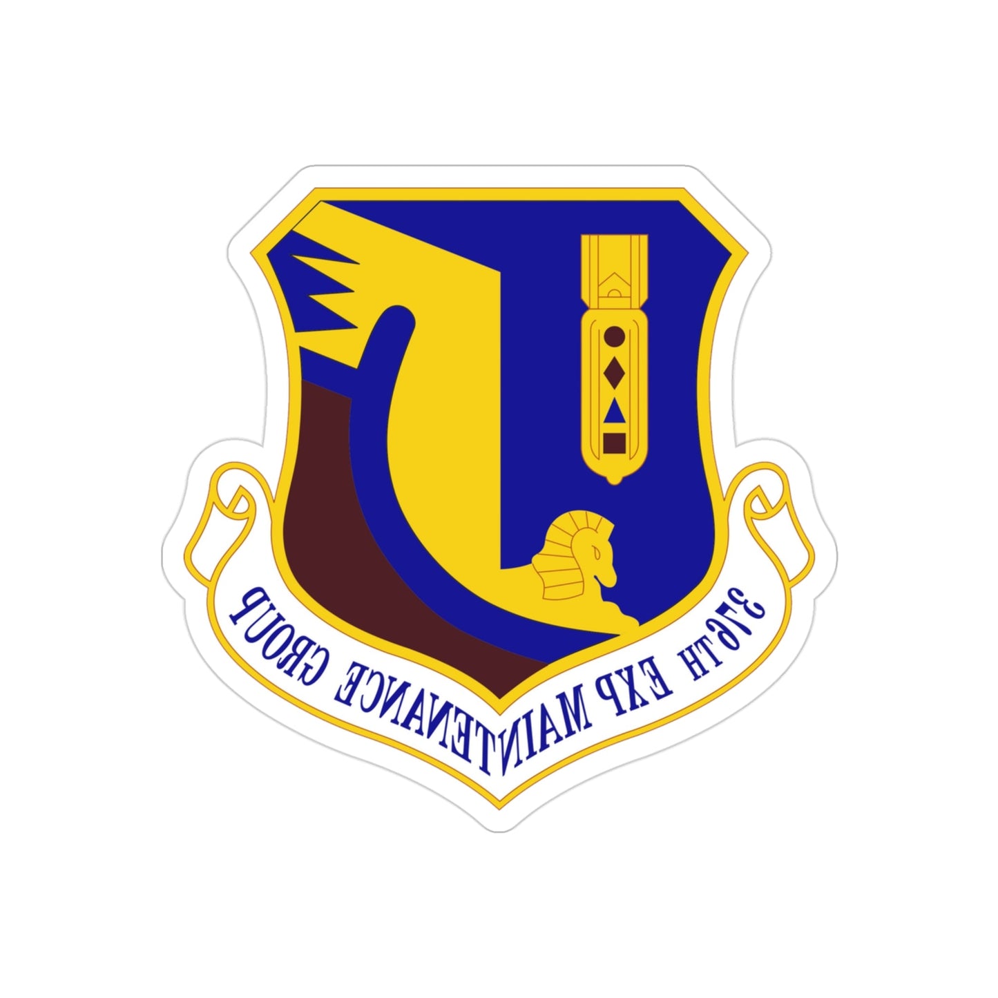 376th Expeditionary Maintenance Group (U.S. Air Force) REVERSE PRINT Transparent STICKER-3" × 3"-The Sticker Space