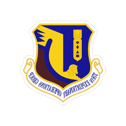 376th Expeditionary Operations Group (U.S. Air Force) REVERSE PRINT Transparent STICKER-2" × 2"-The Sticker Space