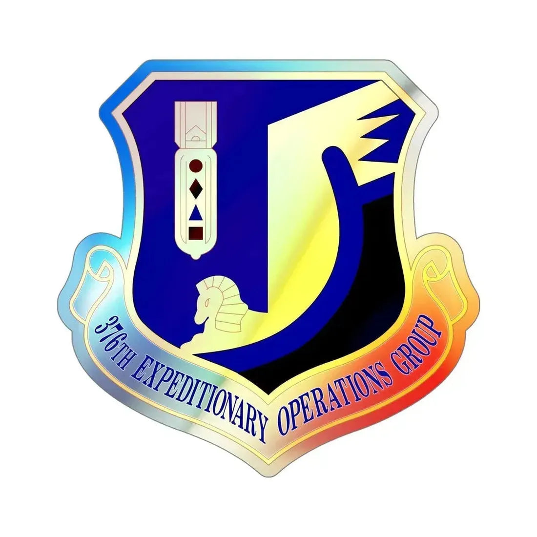 376th Expeditionary Operations Group (U.S. Air Force) Holographic STICKER Die-Cut Vinyl Decal 5 Inch Holographic - The Sticker Space