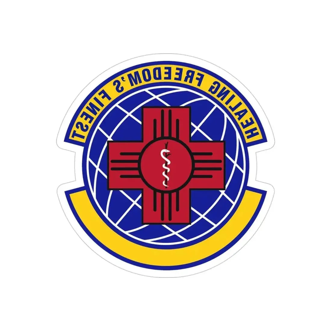 377 Healthcare Operations Squadron AFGSC (U.S. Air Force) REVERSE PRINT Transparent Die-Cut STICKER 4 Inch Die-Cut Transparent - The Sticker Space