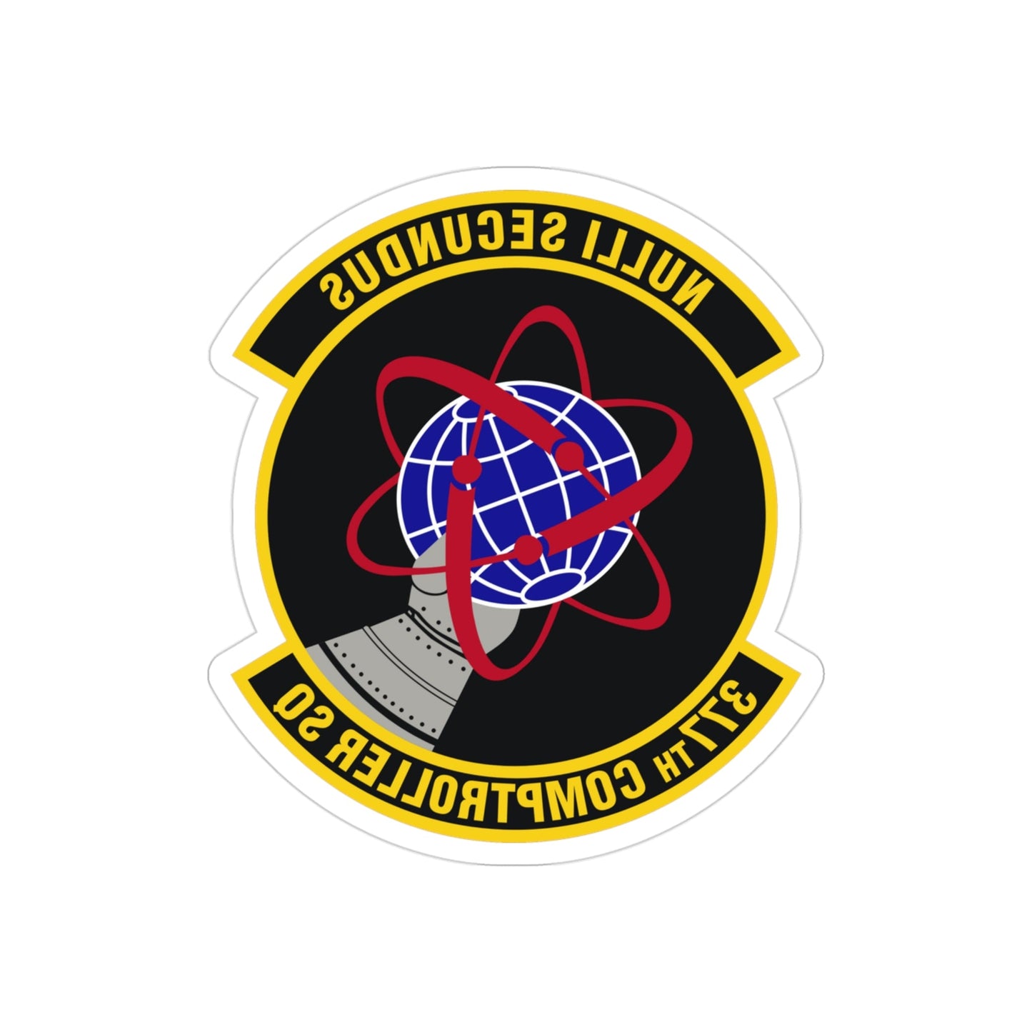 377th Comptroller Squadron (U.S. Air Force) REVERSE PRINT Transparent STICKER-3" × 3"-The Sticker Space