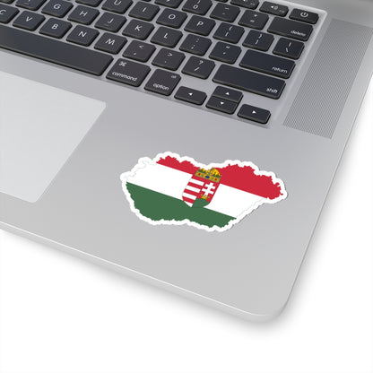 Flag-map of Hungary 1938-1939 (Hungary) STICKER Vinyl Kiss-Cut Decal
