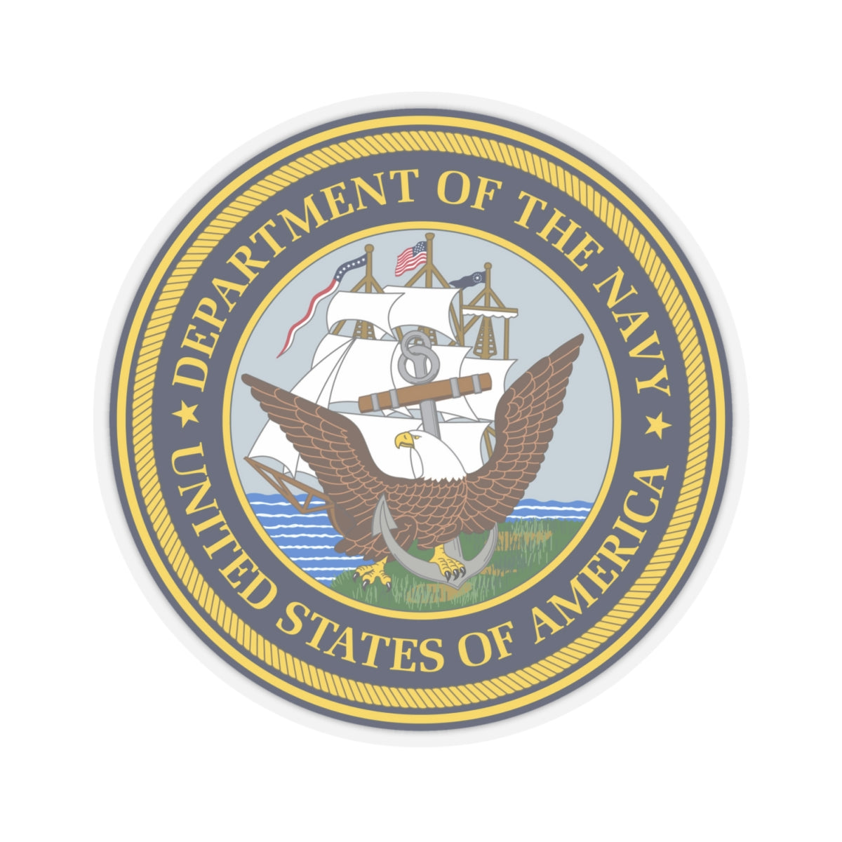 Official Seal of the Department of the Navy (U.S. Navy) STICKER Vinyl Kiss-Cut Decal