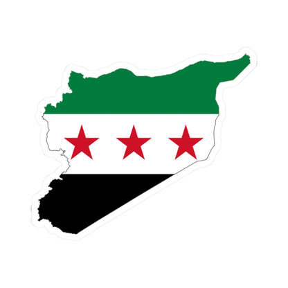 Flag map of Syria 1930-1958 19611963 (Syria) STICKER Vinyl Kiss-Cut Decal