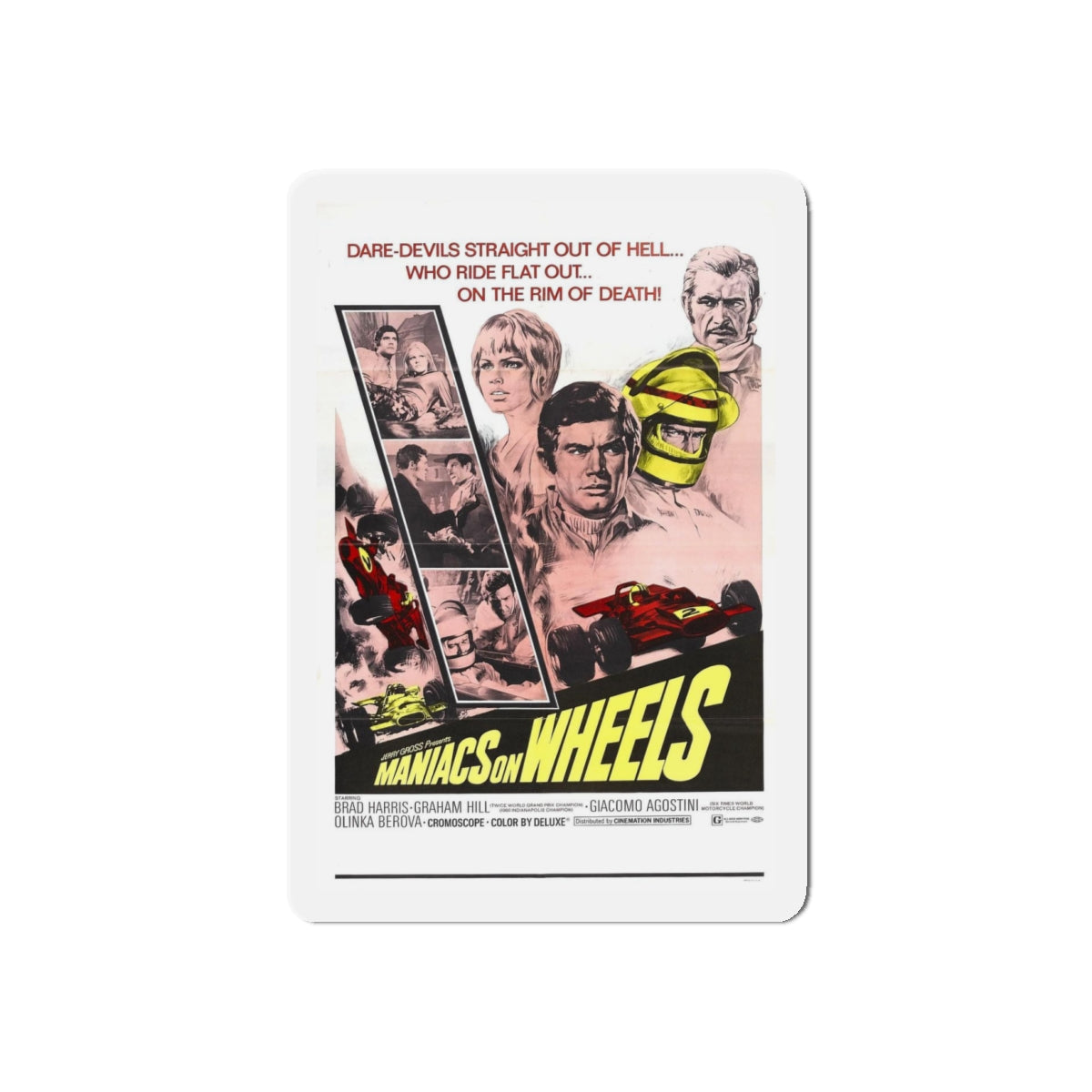 MANIACS ON WHEELS 1949 Movie Poster - Refrigerator Magnet-4" x 4"-The Sticker Space