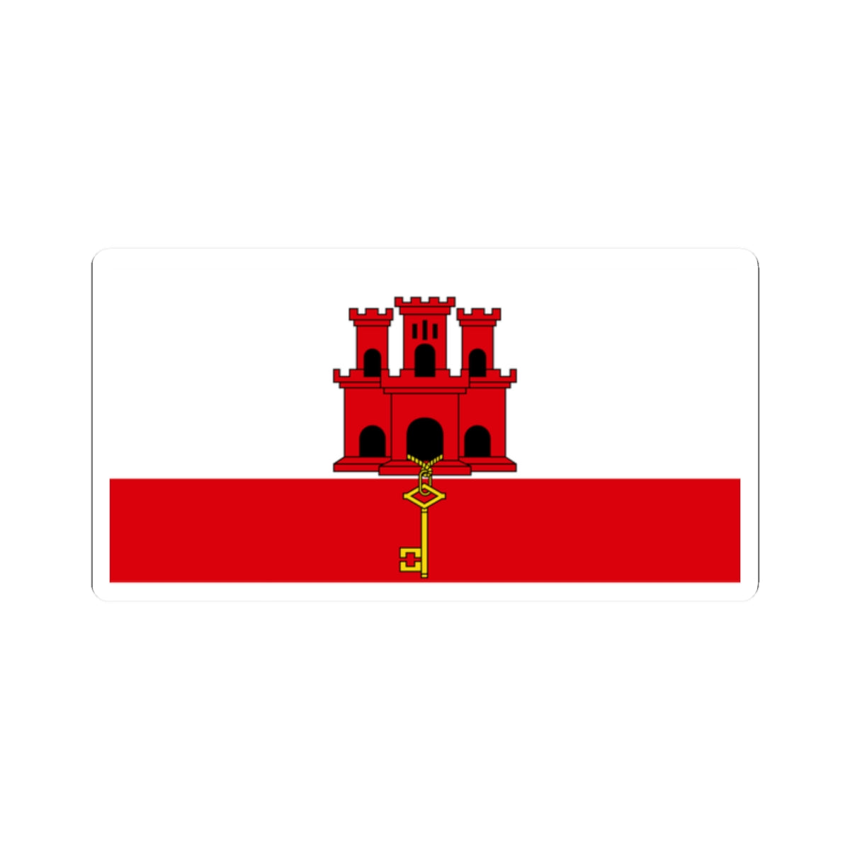 Flag of Gibraltar (United Kingdom) STICKER Vinyl Kiss-Cut Decal