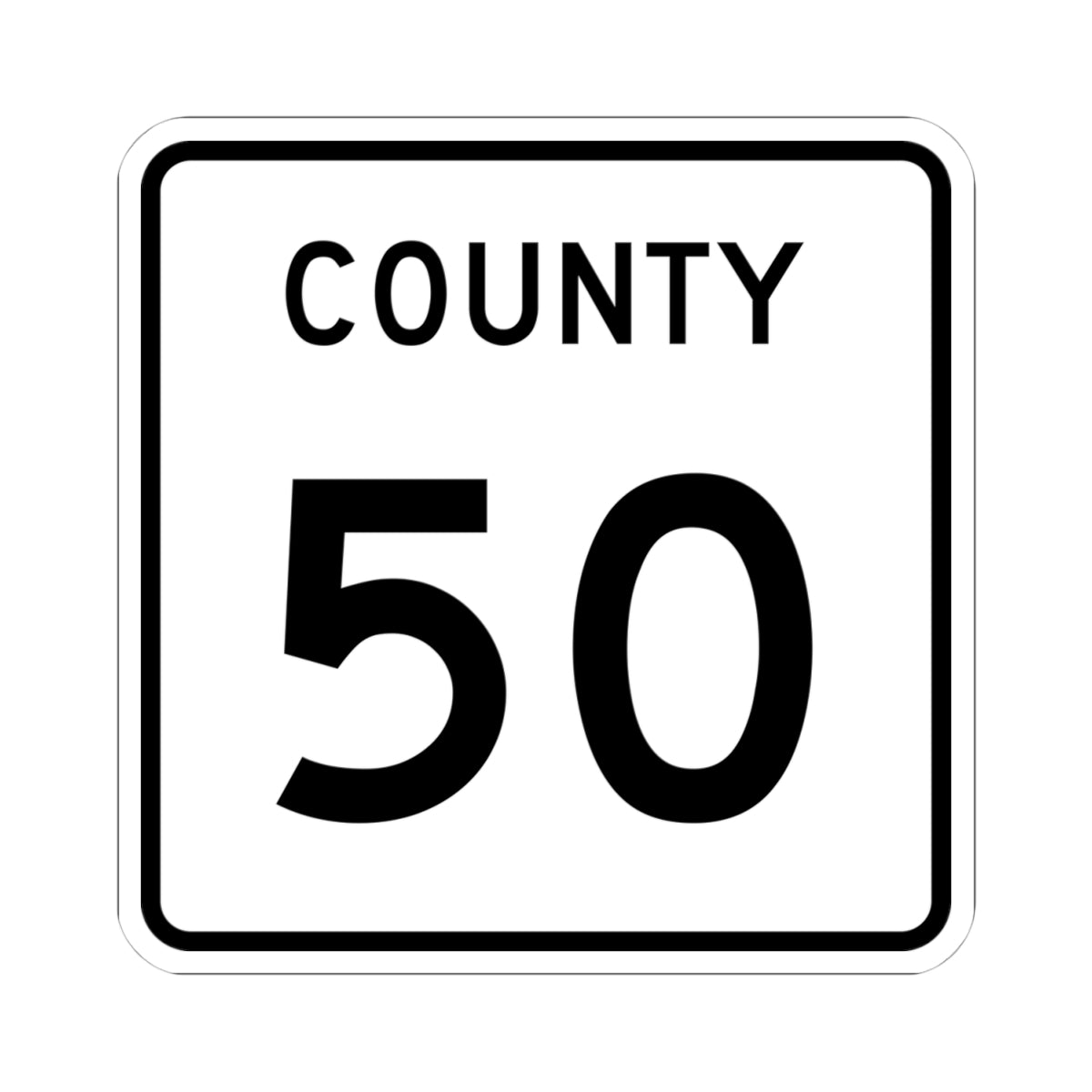 County 50 square (Minnesota) (Road Sign) STICKER Vinyl Kiss-Cut Decal