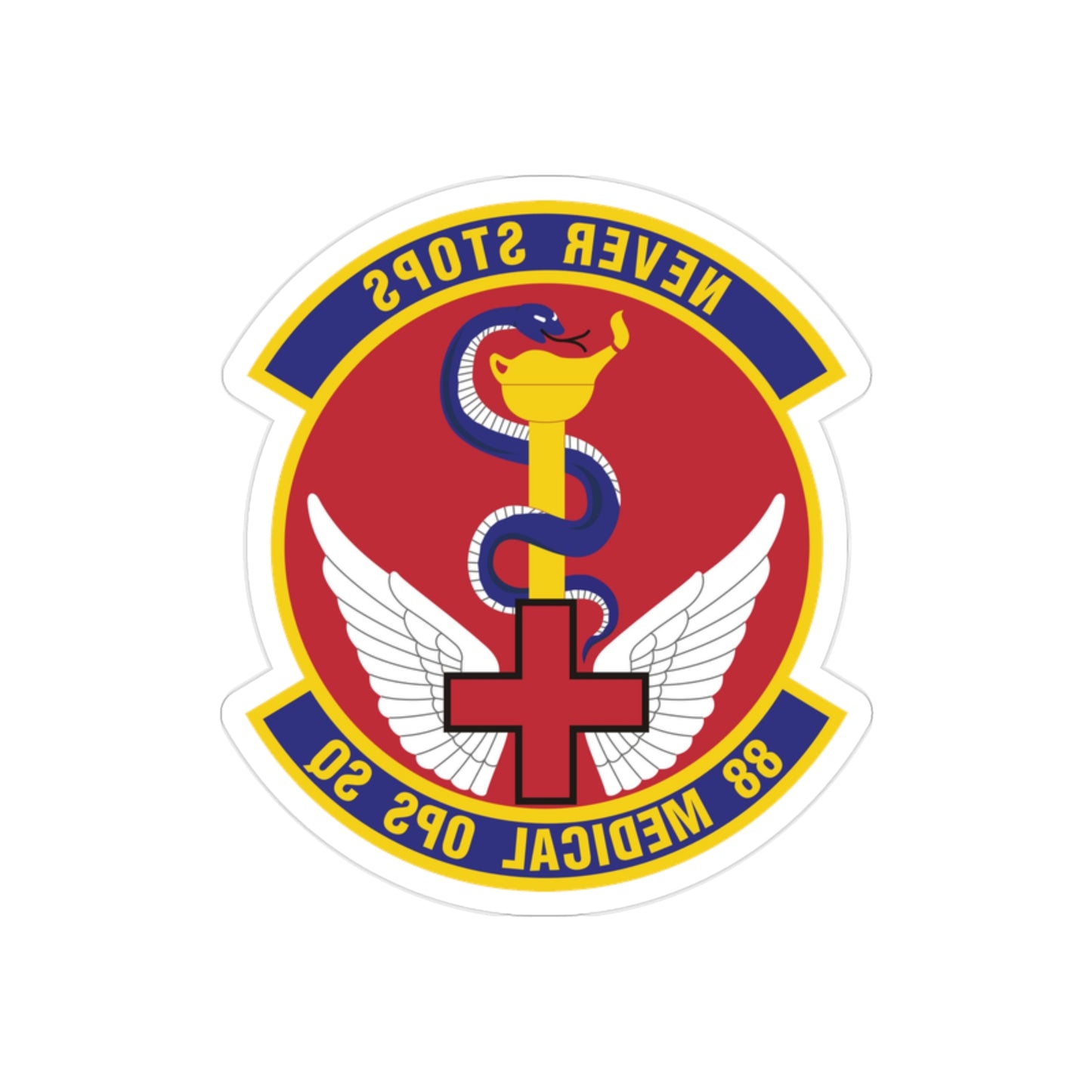 88th Medical Operations Squadron (U.S. Air Force) REVERSE PRINT Transparent STICKER