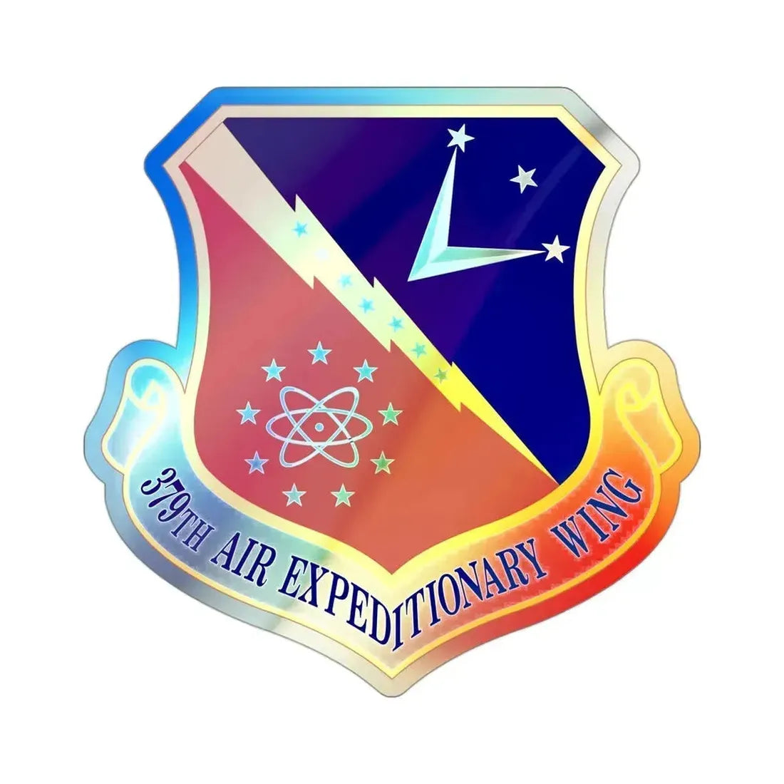 379th Air Expeditionary Wing (U.S. Air Force) Holographic STICKER Die-Cut Vinyl Decal 3 Inch Holographic - The Sticker Space