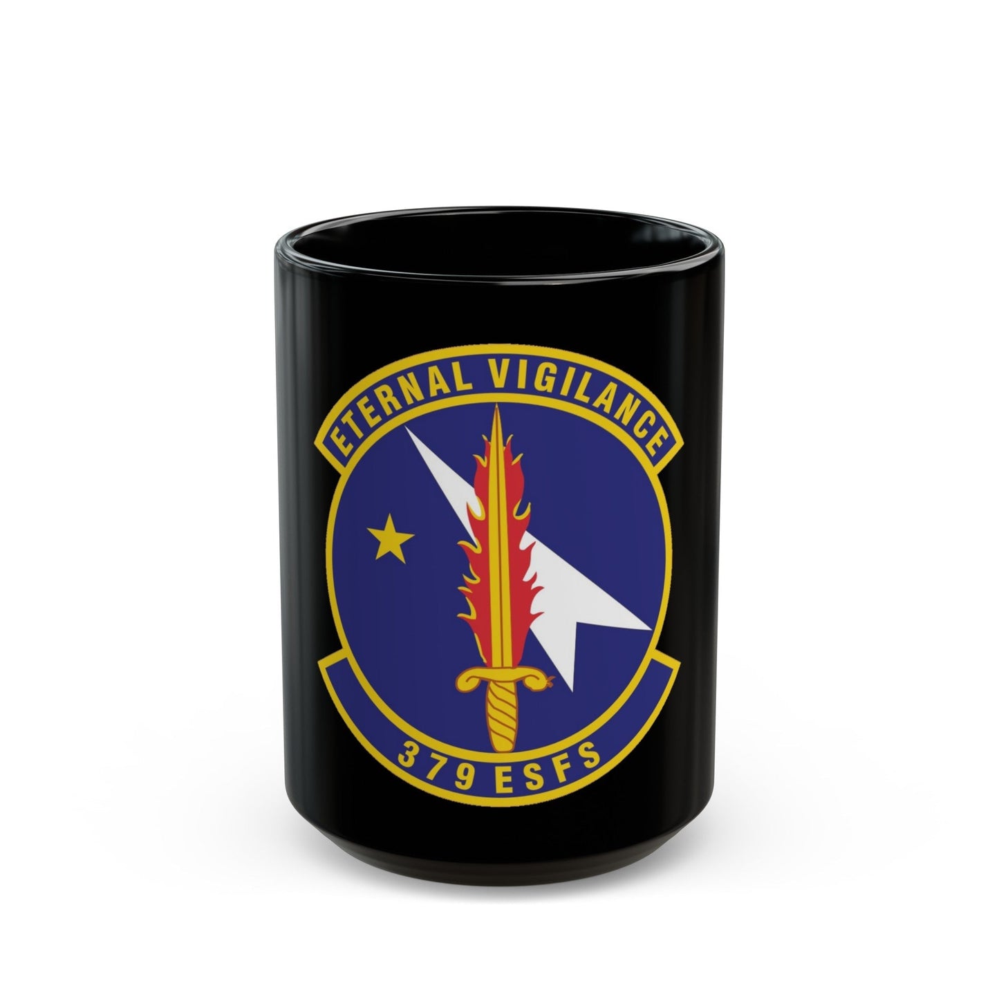 379th Expeditionary Security Forces Squadron (U.S. Air Force) Black Coffee Mug-15oz-The Sticker Space