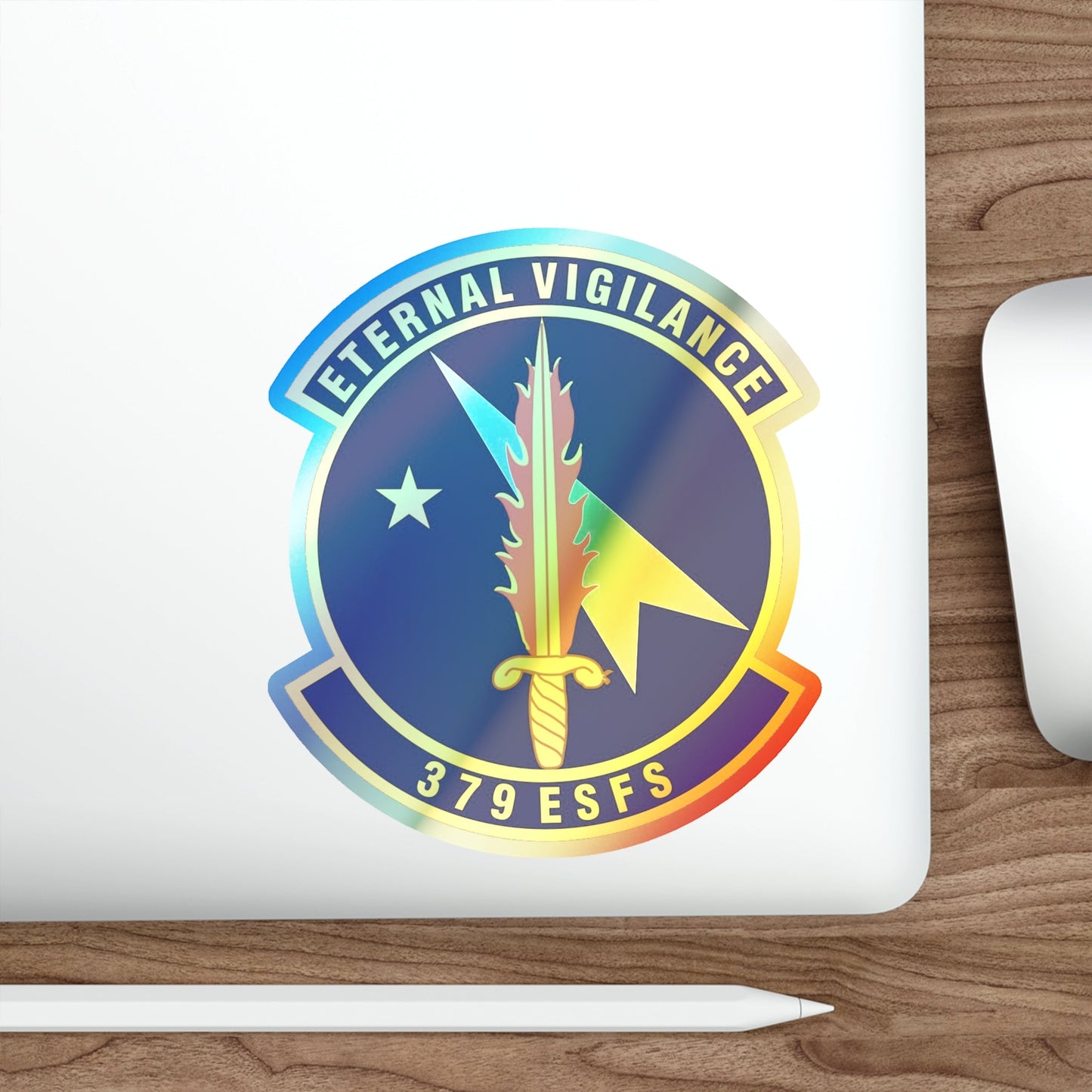 379th Expeditionary Security Forces Squadron (U.S. Air Force) Holographic STICKER Die-Cut Vinyl Decal-The Sticker Space