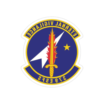 379th Expeditionary Security Forces Squadron (U.S. Air Force) REVERSE PRINT Transparent STICKER-3" × 3"-The Sticker Space