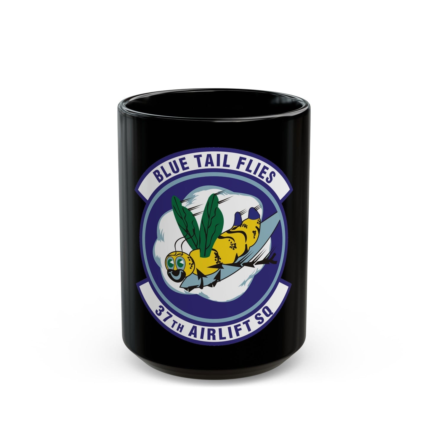 37th Airlift Squadron (U.S. Air Force) Black Coffee Mug-15oz-The Sticker Space