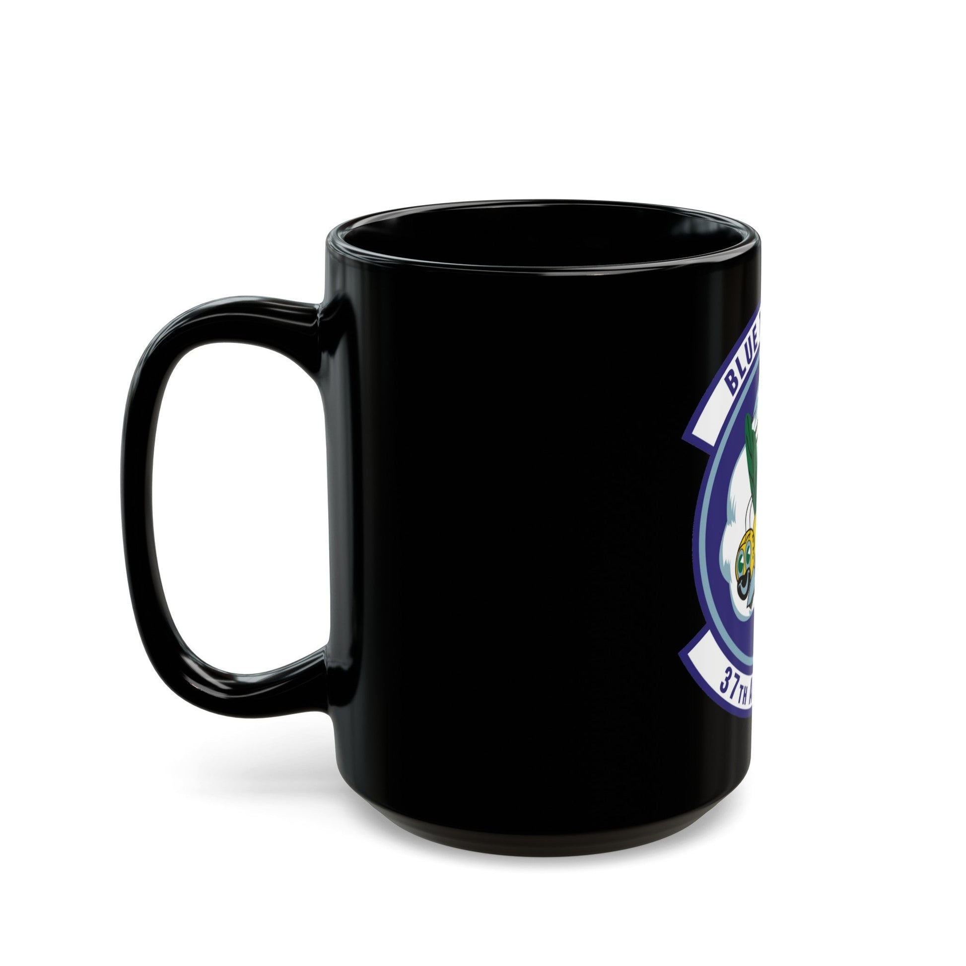 37th Airlift Squadron (U.S. Air Force) Black Coffee Mug-The Sticker Space