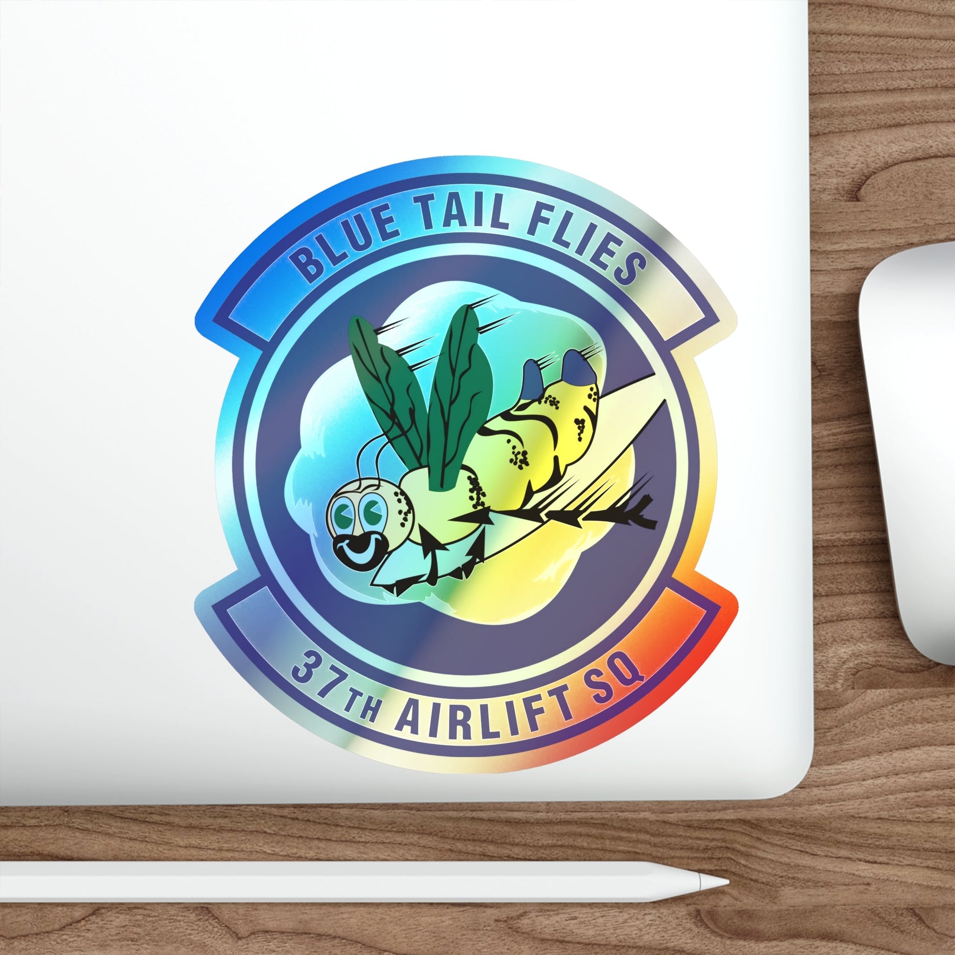 37th Airlift Squadron (U.S. Air Force) Holographic STICKER Die-Cut Vinyl Decal-The Sticker Space