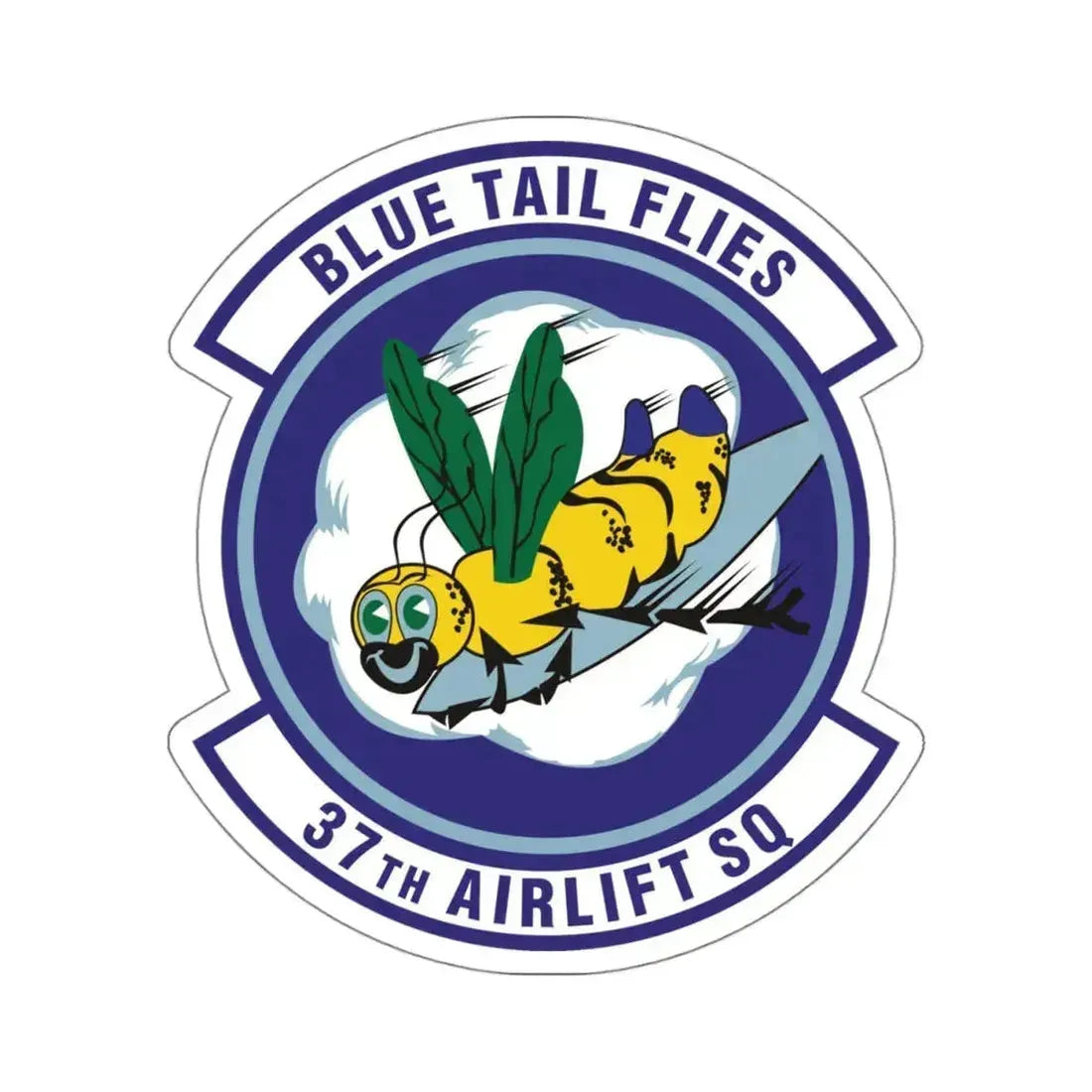 37th Airlift Squadron (U.S. Air Force) STICKER Vinyl Kiss-Cut Decal 4 Inch White - The Sticker Space