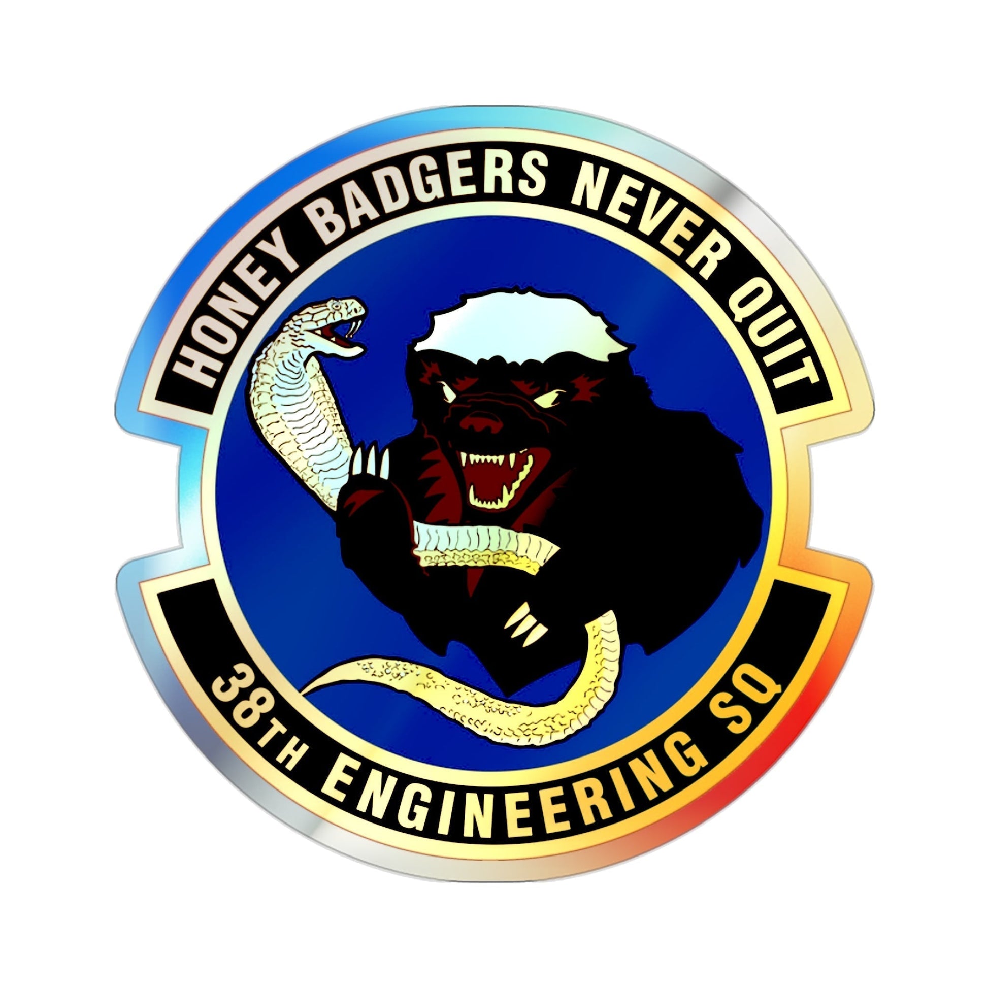 38 Engineering Squadron ACC (U.S. Air Force) Holographic STICKER Die-Cut Vinyl Decal-2 Inch-The Sticker Space