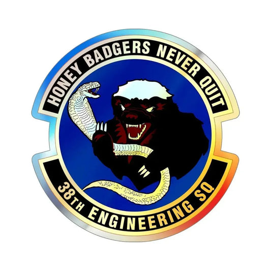 38 Engineering Squadron ACC (U.S. Air Force) Holographic STICKER Die-Cut Vinyl Decal 6 Inch Holographic - The Sticker Space