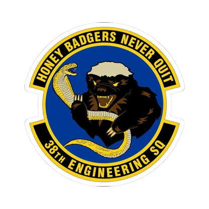 38 Engineering Squadron ACC (U.S. Air Force) STICKER Vinyl Kiss-Cut Decal 3 Inch White - The Sticker Space
