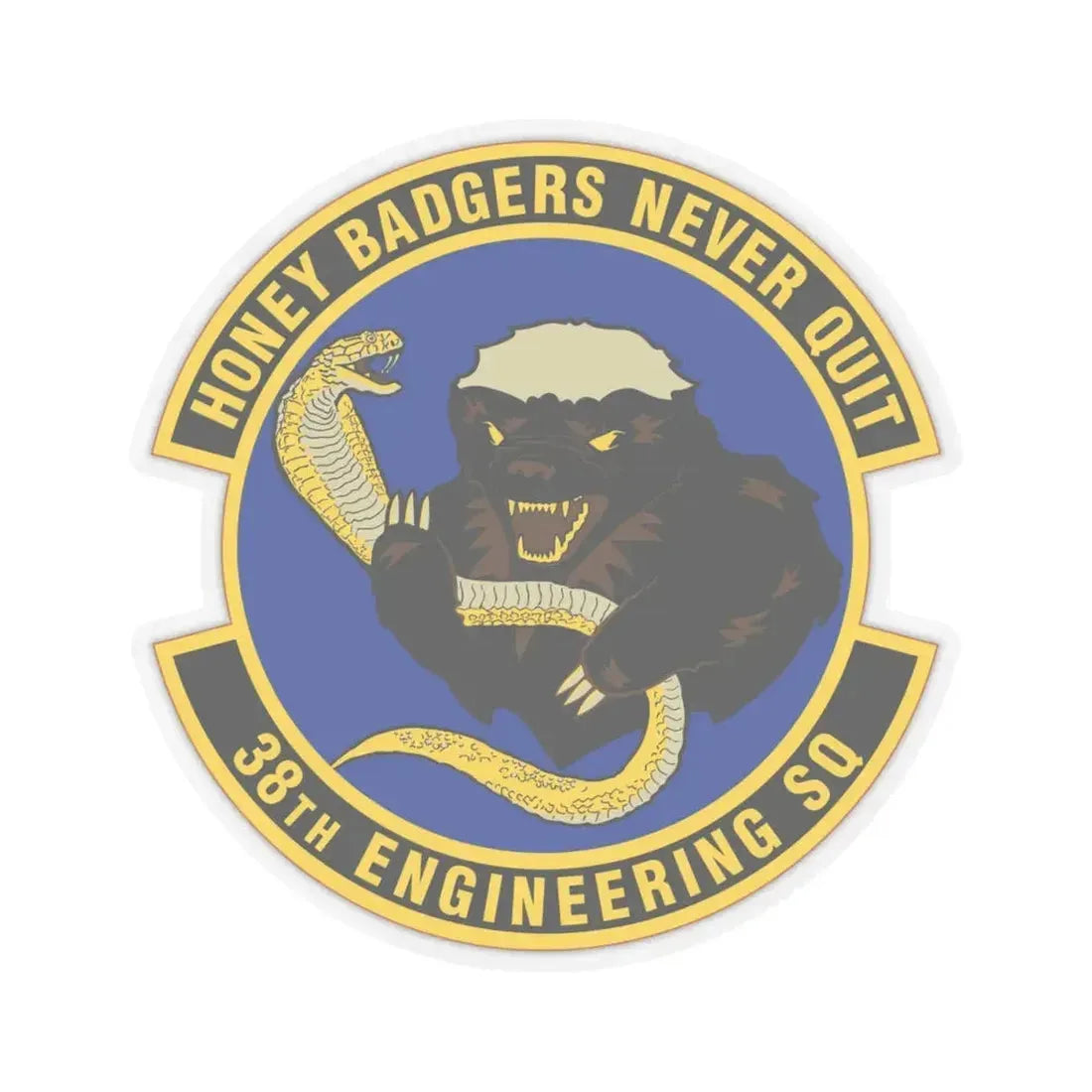 38 Engineering Squadron ACC (U.S. Air Force) STICKER Vinyl Kiss-Cut Decal 4 Inch Transparent - The Sticker Space