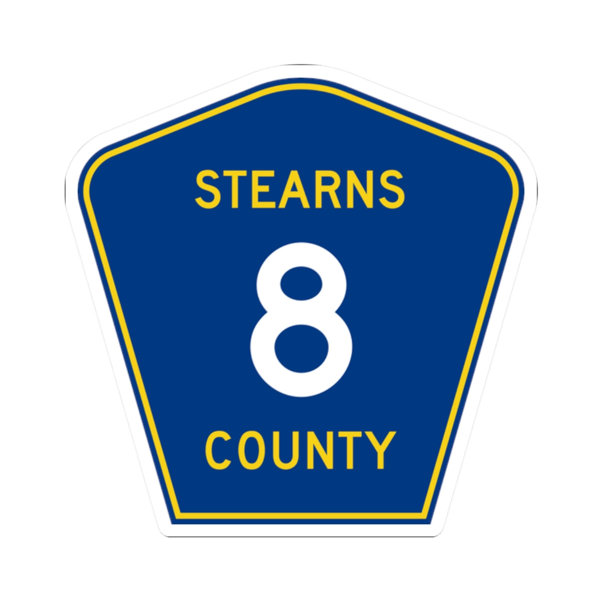 Stearns County Route 8 (Minnesota) (Road Sign) STICKER Vinyl Kiss-Cut Decal
