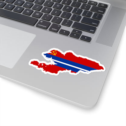Flag map of the Kirghiz SSR 1952-1991 Flag map of Kyrgyzstan 19911992 (Kyrgyzstan) STICKER Vinyl Kiss-Cut Decal