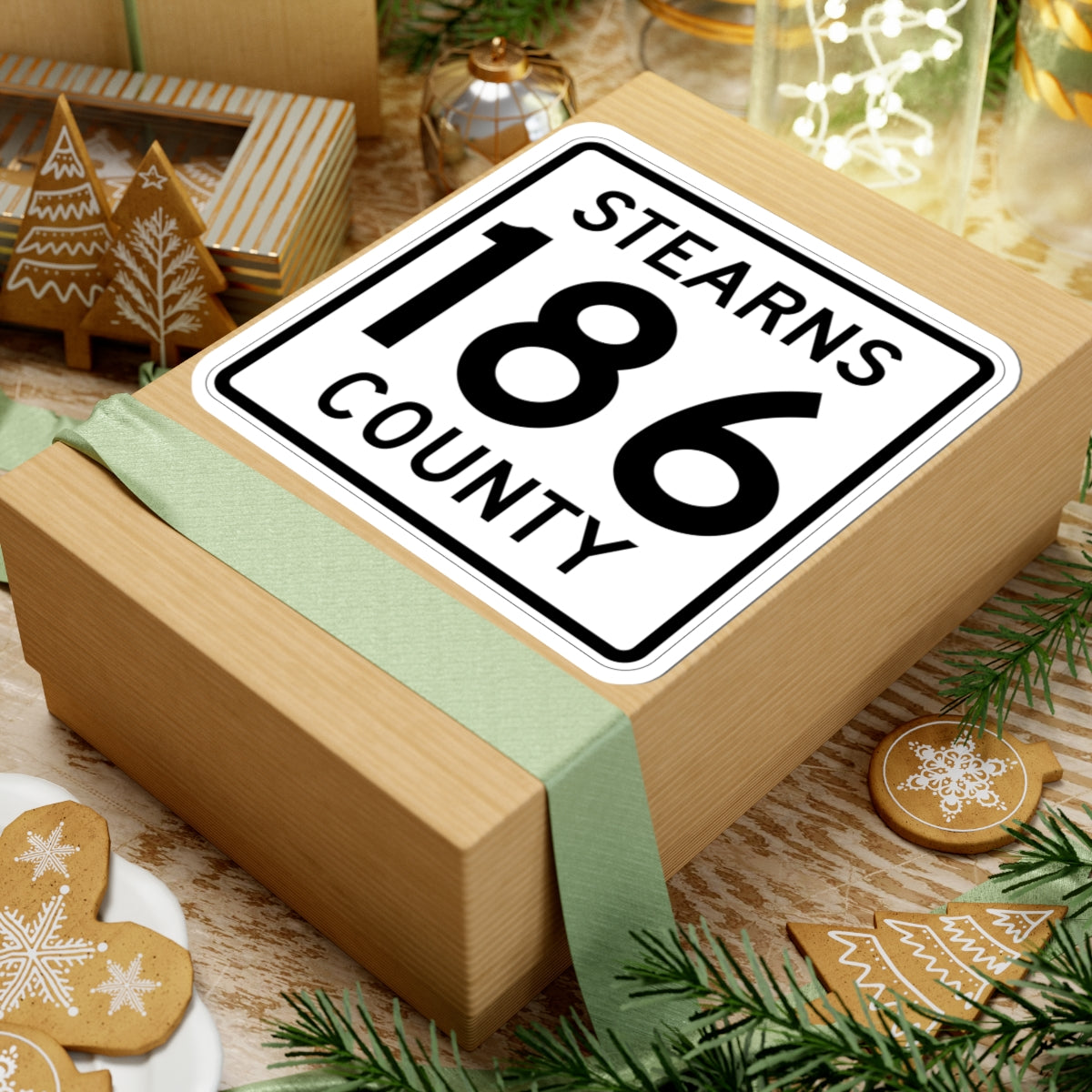 Stearns County Route 186 (Minnesota) (Road Sign) STICKER Vinyl Kiss-Cut Decal