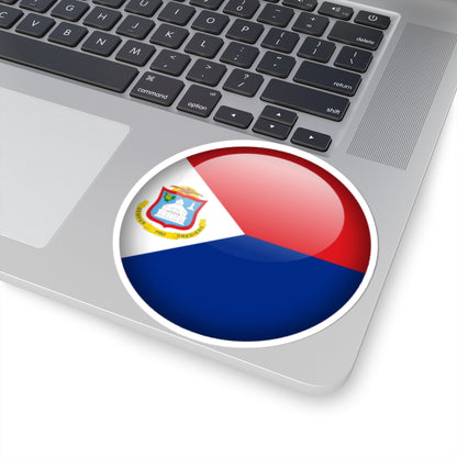 Flag orb Sint Maarten (Netherlands) STICKER Vinyl Kiss-Cut Decal
