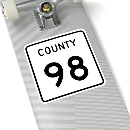 County 98 square (Minnesota) (Road Sign) STICKER Vinyl Kiss-Cut Decal