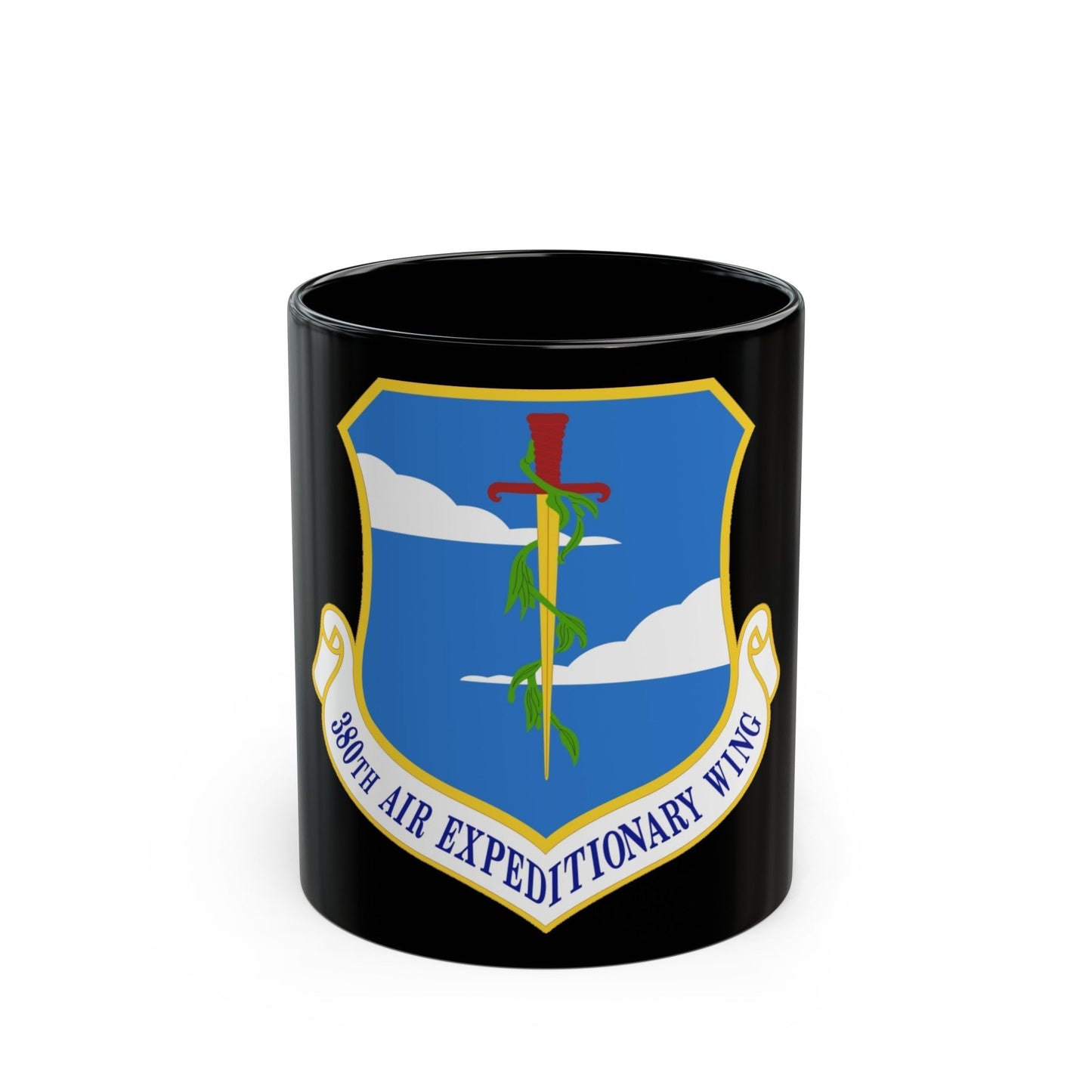 380th Air Expeditionary Wing (U.S. Air Force) Black Coffee Mug-11oz-The Sticker Space