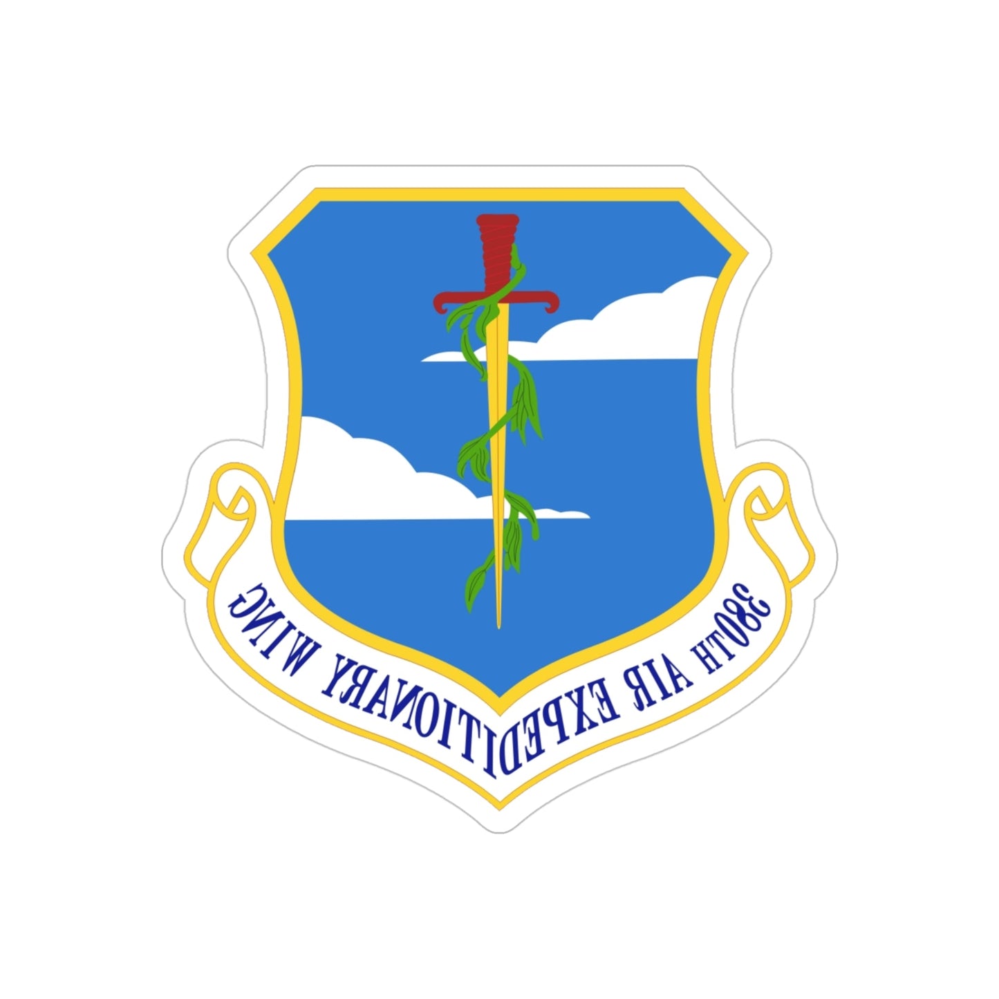 380th Air Expeditionary Wing (U.S. Air Force) REVERSE PRINT Transparent STICKER-4" × 4"-The Sticker Space