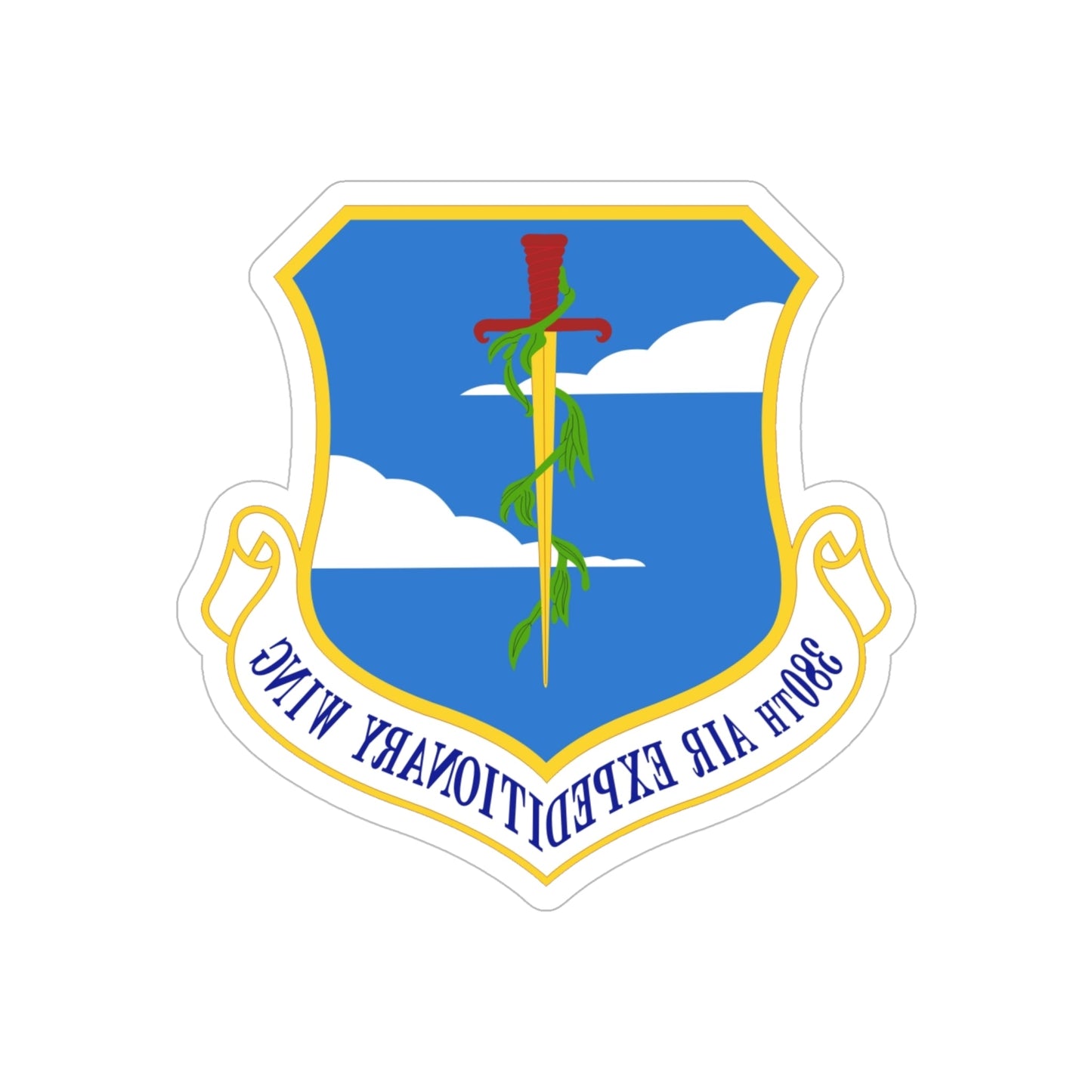 380th Air Expeditionary Wing (U.S. Air Force) REVERSE PRINT Transparent STICKER-6" × 6"-The Sticker Space