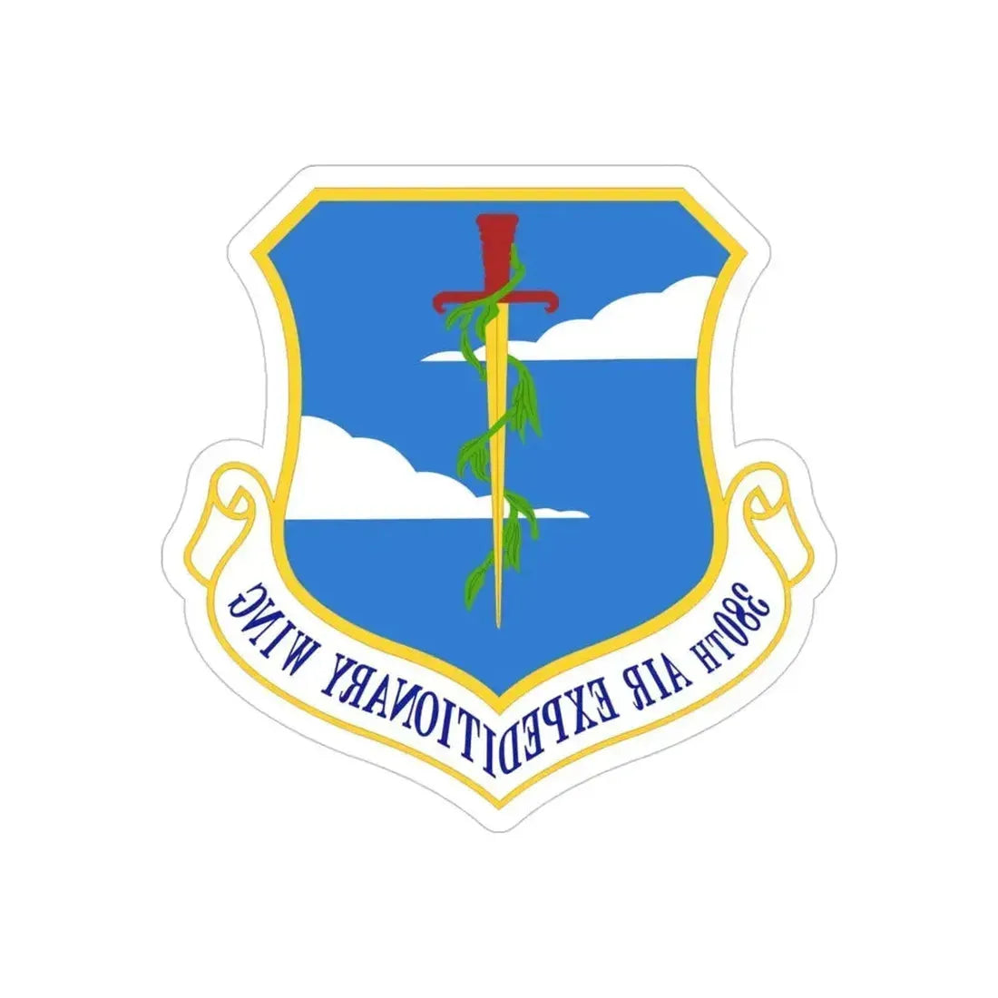 380th Air Expeditionary Wing (U.S. Air Force) REVERSE PRINT Transparent Die-Cut STICKER 4 Inch Die-Cut Transparent - The Sticker Space