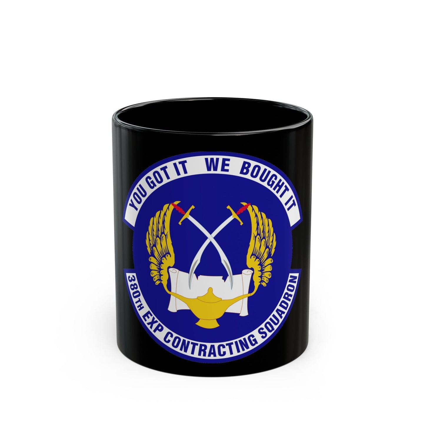 380th Expeditionary Contracting Squadron (U.S. Air Force) Black Coffee Mug-11oz-The Sticker Space