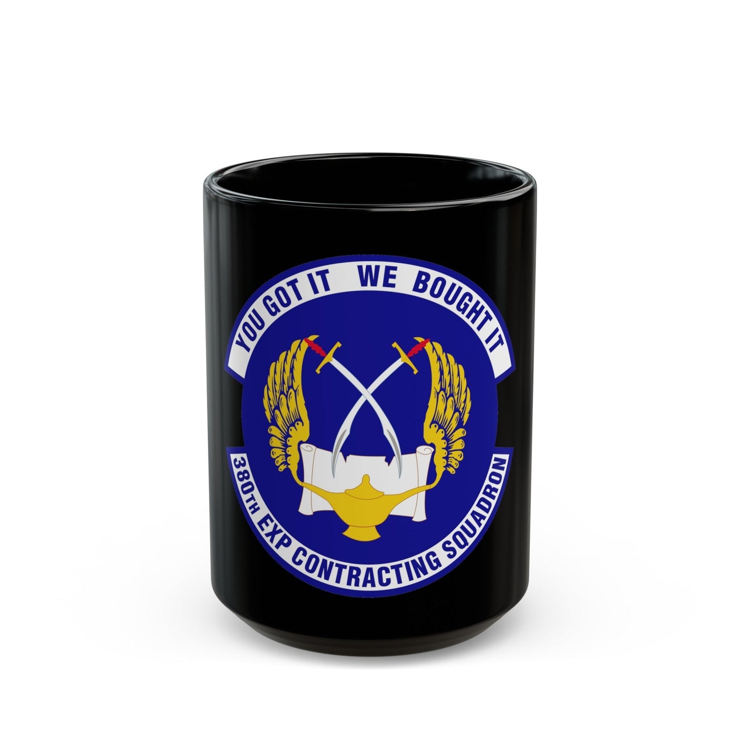 380th Expeditionary Contracting Squadron (U.S. Air Force) Black Coffee Mug-15oz-The Sticker Space