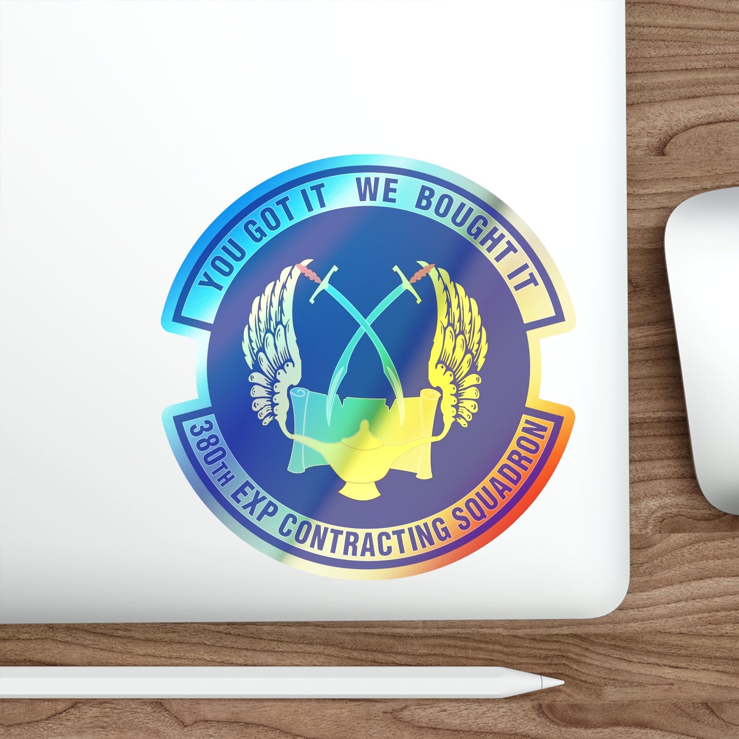 380th Expeditionary Contracting Squadron (U.S. Air Force) Holographic STICKER Die-Cut Vinyl Decal-The Sticker Space