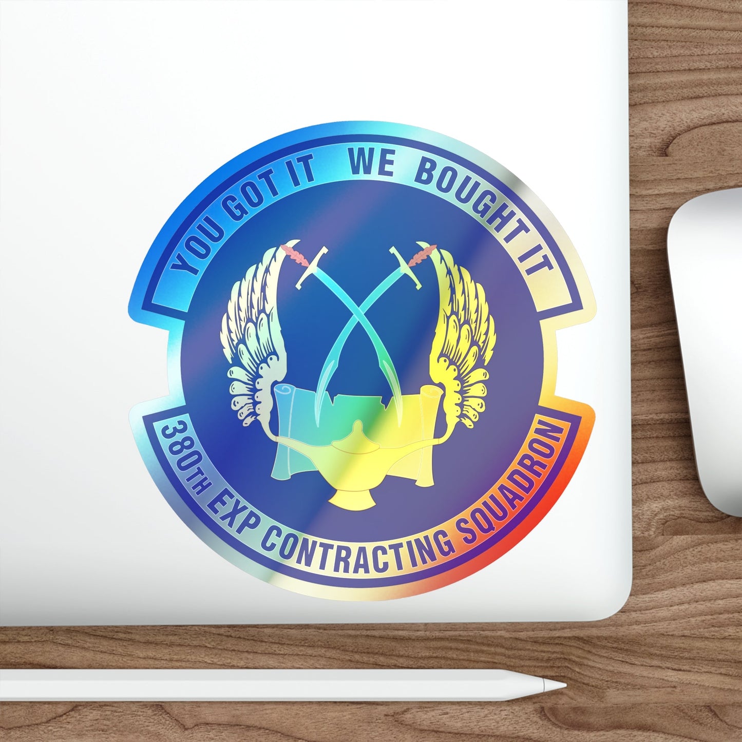 380th Expeditionary Contracting Squadron (U.S. Air Force) Holographic STICKER Die-Cut Vinyl Decal-The Sticker Space