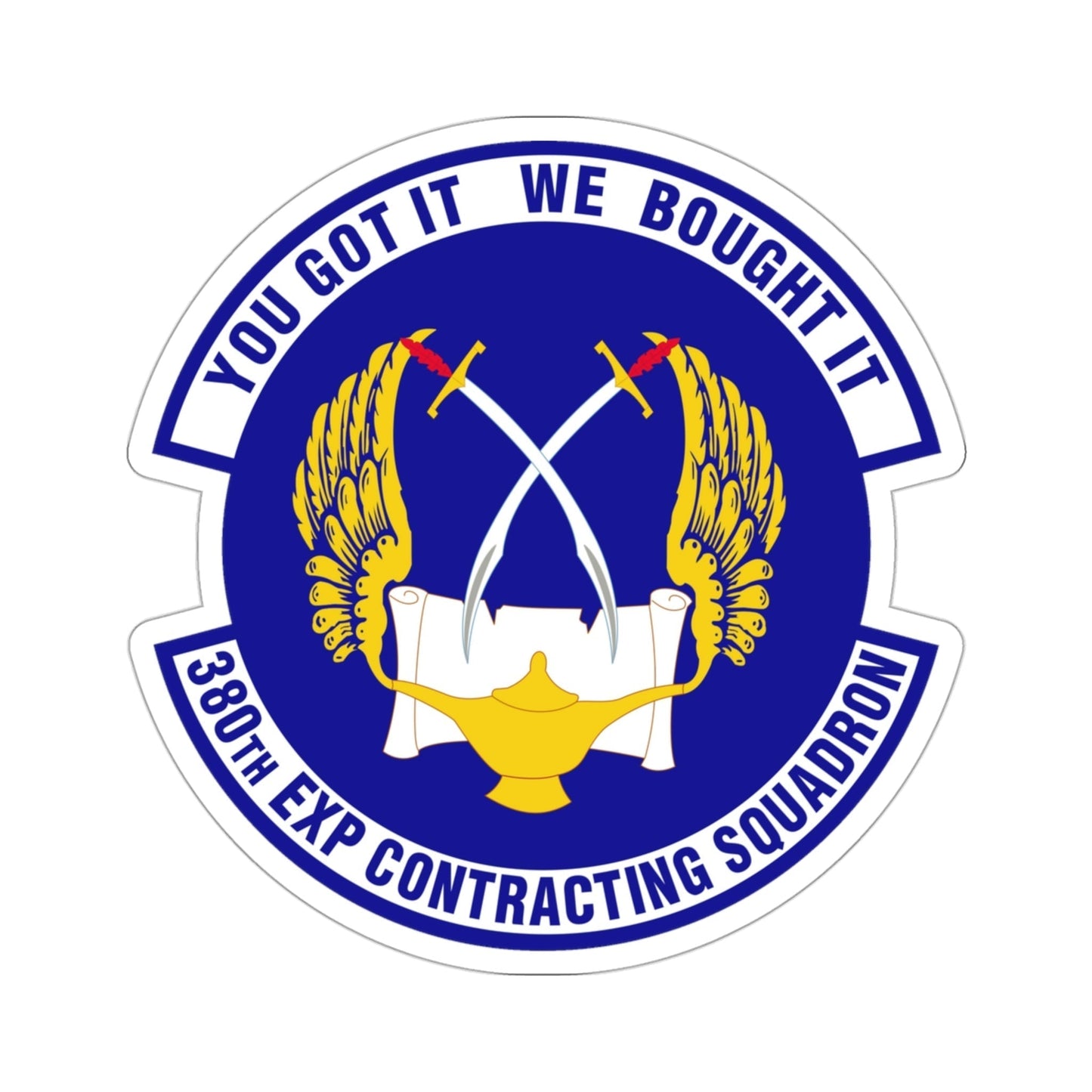 380th Expeditionary Contracting Squadron (U.S. Air Force) STICKER Vinyl Die-Cut Decal-3 Inch-The Sticker Space