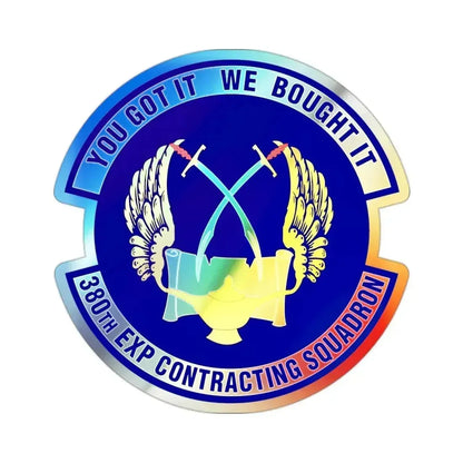 380th Expeditionary Contracting Squadron (U.S. Air Force) Holographic STICKER Die-Cut Vinyl Decal 2 Inch Holographic - The Sticker Space