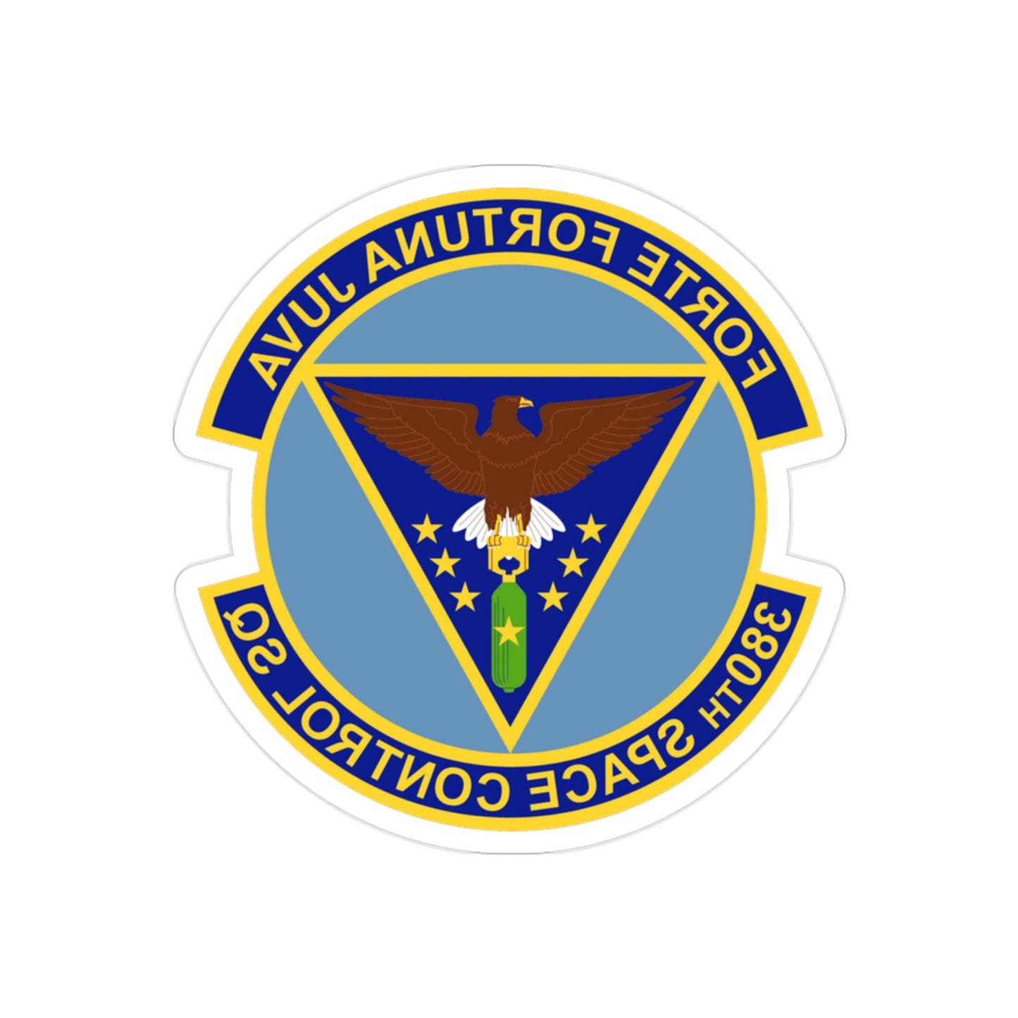 380th Space Control Squadron (U.S. Air Force) REVERSE PRINT Transparent STICKER-2" × 2"-The Sticker Space