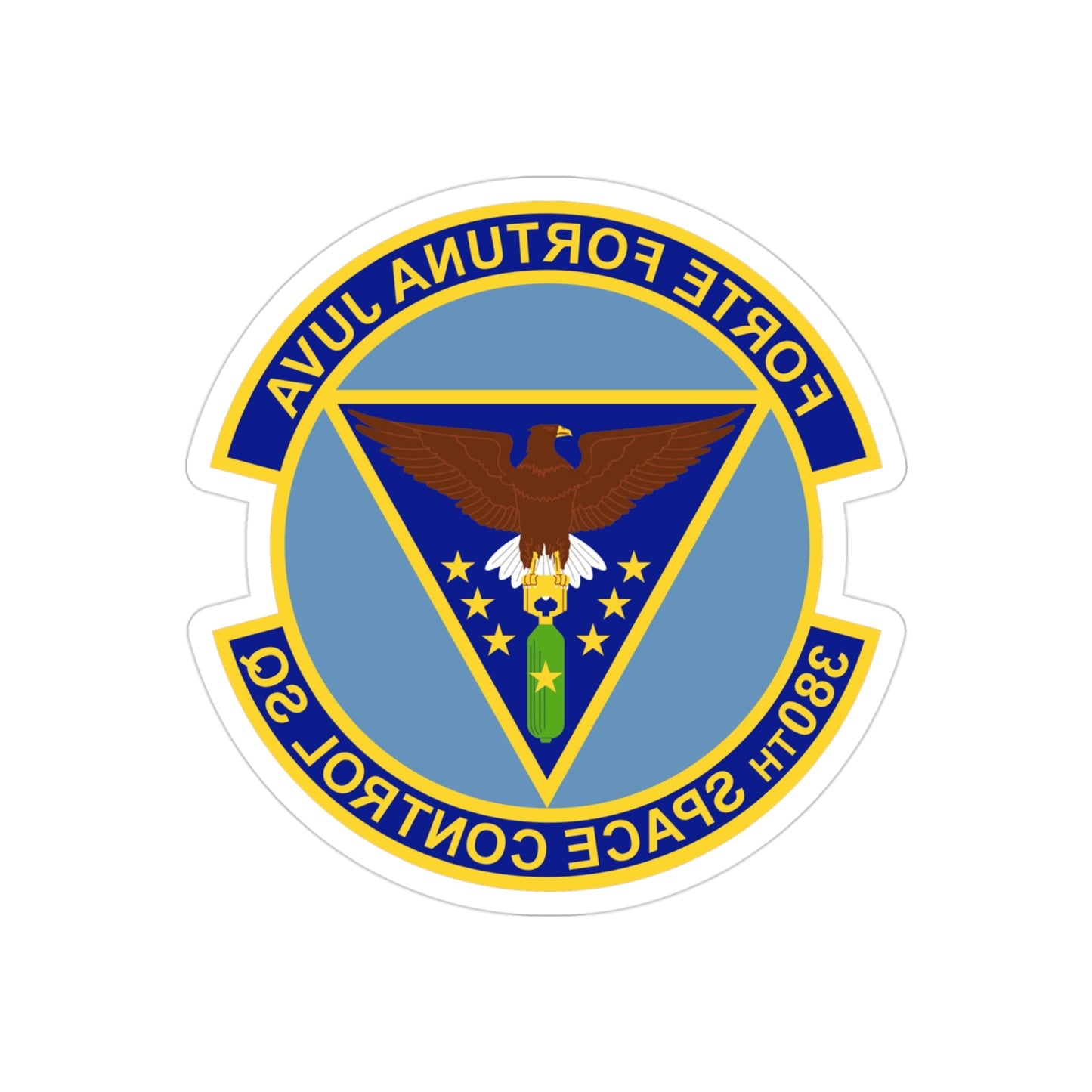 380th Space Control Squadron (U.S. Air Force) REVERSE PRINT Transparent STICKER-3" × 3"-The Sticker Space