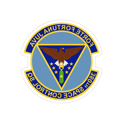 380th Space Control Squadron (U.S. Air Force) REVERSE PRINT Transparent STICKER-4" × 4"-The Sticker Space