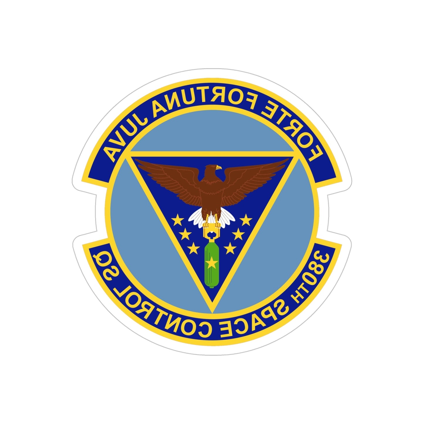 380th Space Control Squadron (U.S. Air Force) REVERSE PRINT Transparent STICKER-5" × 5"-The Sticker Space