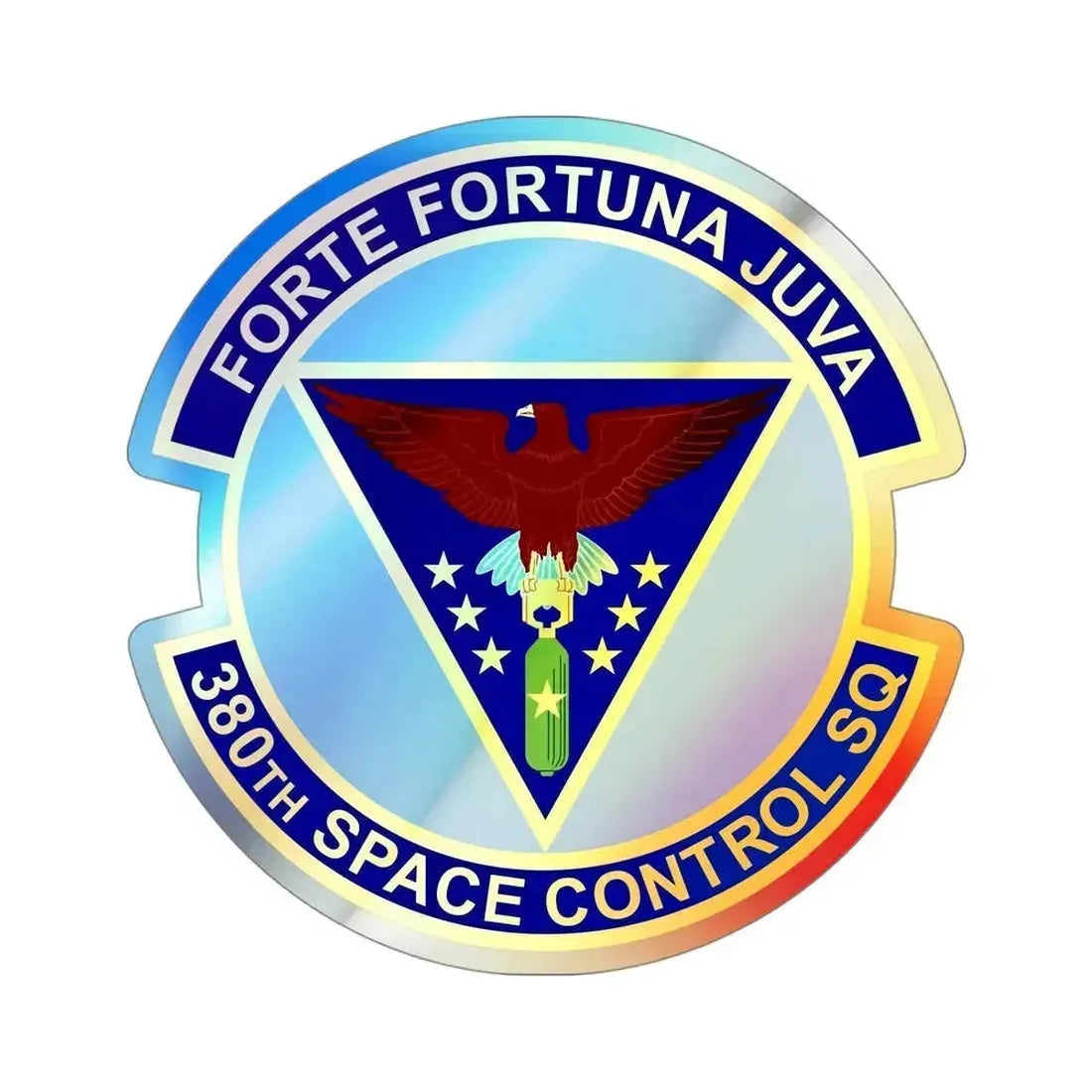 380th Space Control Squadron (U.S. Air Force) Holographic STICKER Die-Cut Vinyl Decal 4 Inch Holographic - The Sticker Space