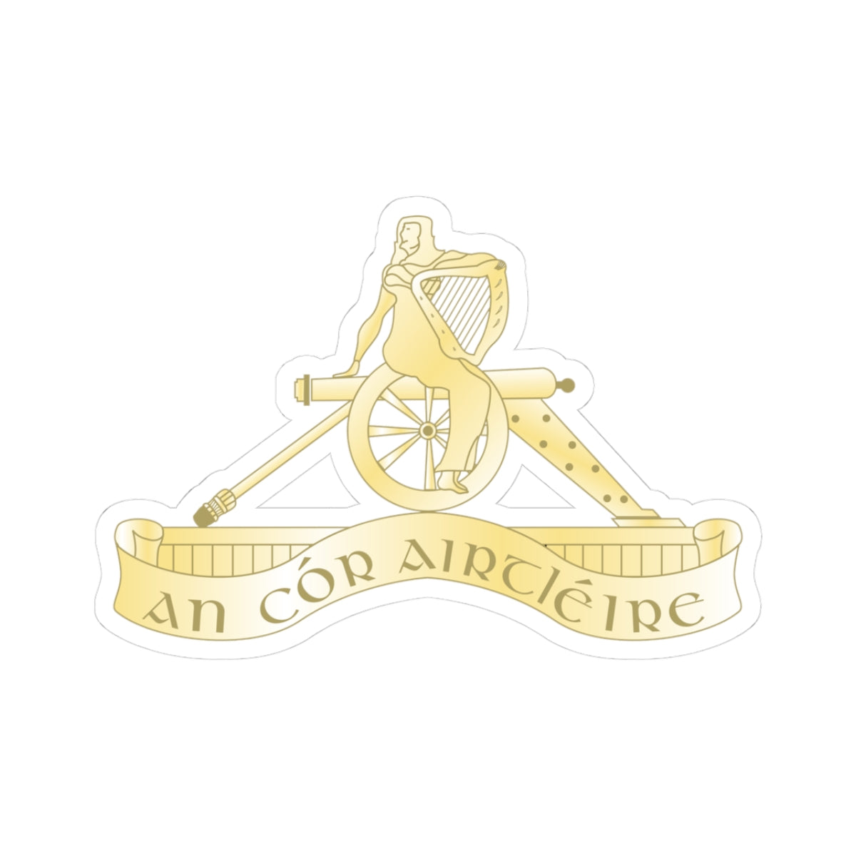 Badge of the Irish Artillery Corps (Ireland) (Coat of Arms) STICKER Vinyl Kiss-Cut Decal