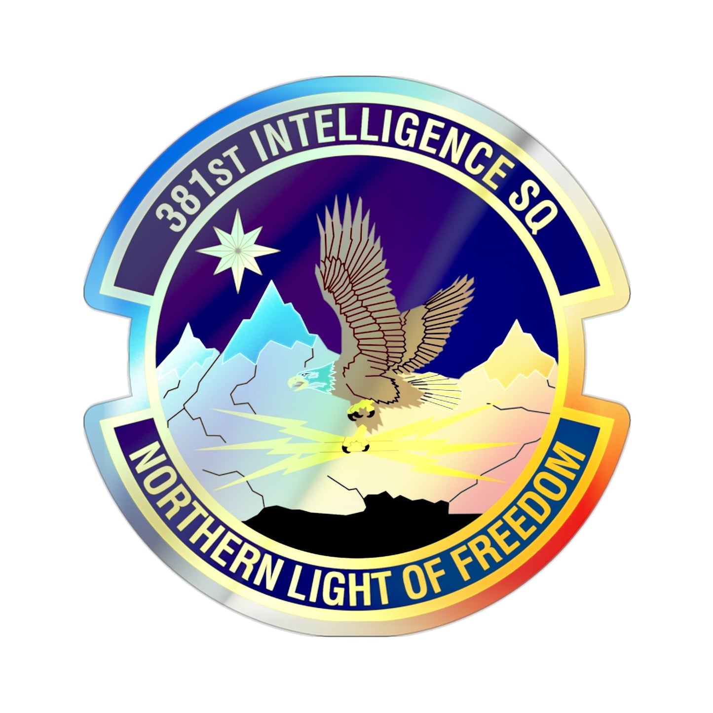 381st Intelligence Squadron (U.S. Air Force) Holographic STICKER Die-Cut Vinyl Decal-2 Inch-The Sticker Space