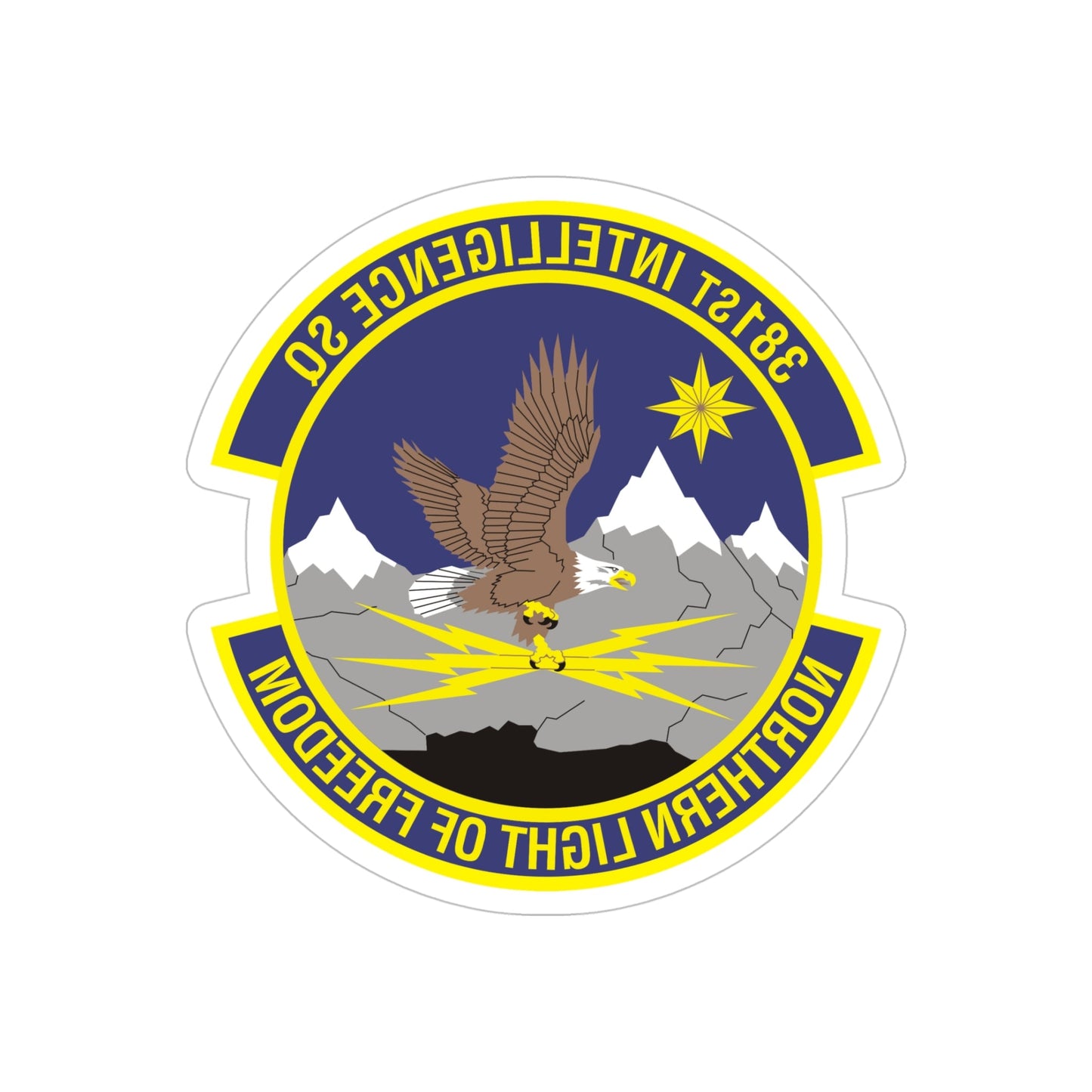 381st Intelligence Squadron (U.S. Air Force) REVERSE PRINT Transparent STICKER-5" × 5"-The Sticker Space