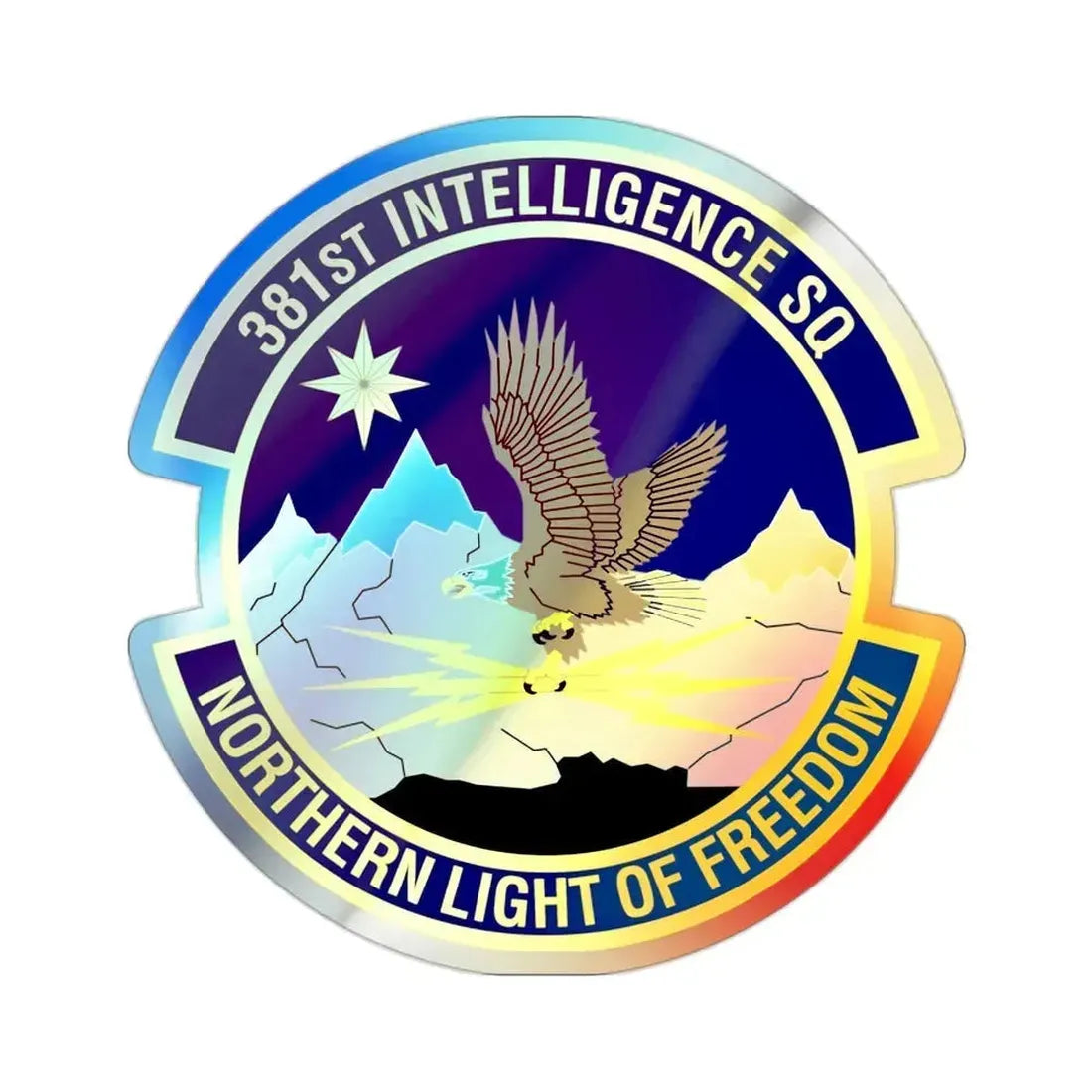 381st Intelligence Squadron (U.S. Air Force) Holographic STICKER Die-Cut Vinyl Decal 2 Inch Holographic - The Sticker Space